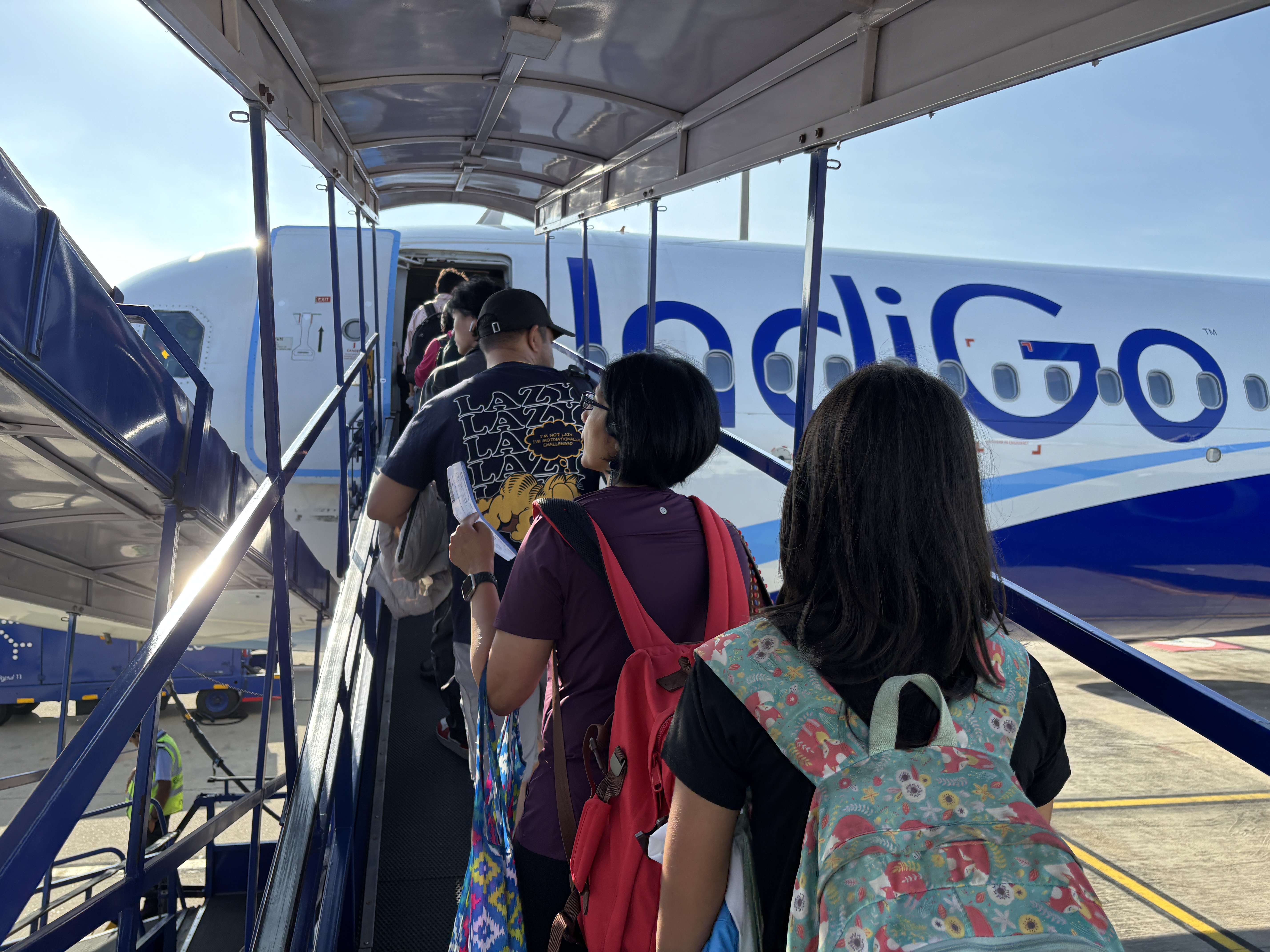Boarding our flights excitedly