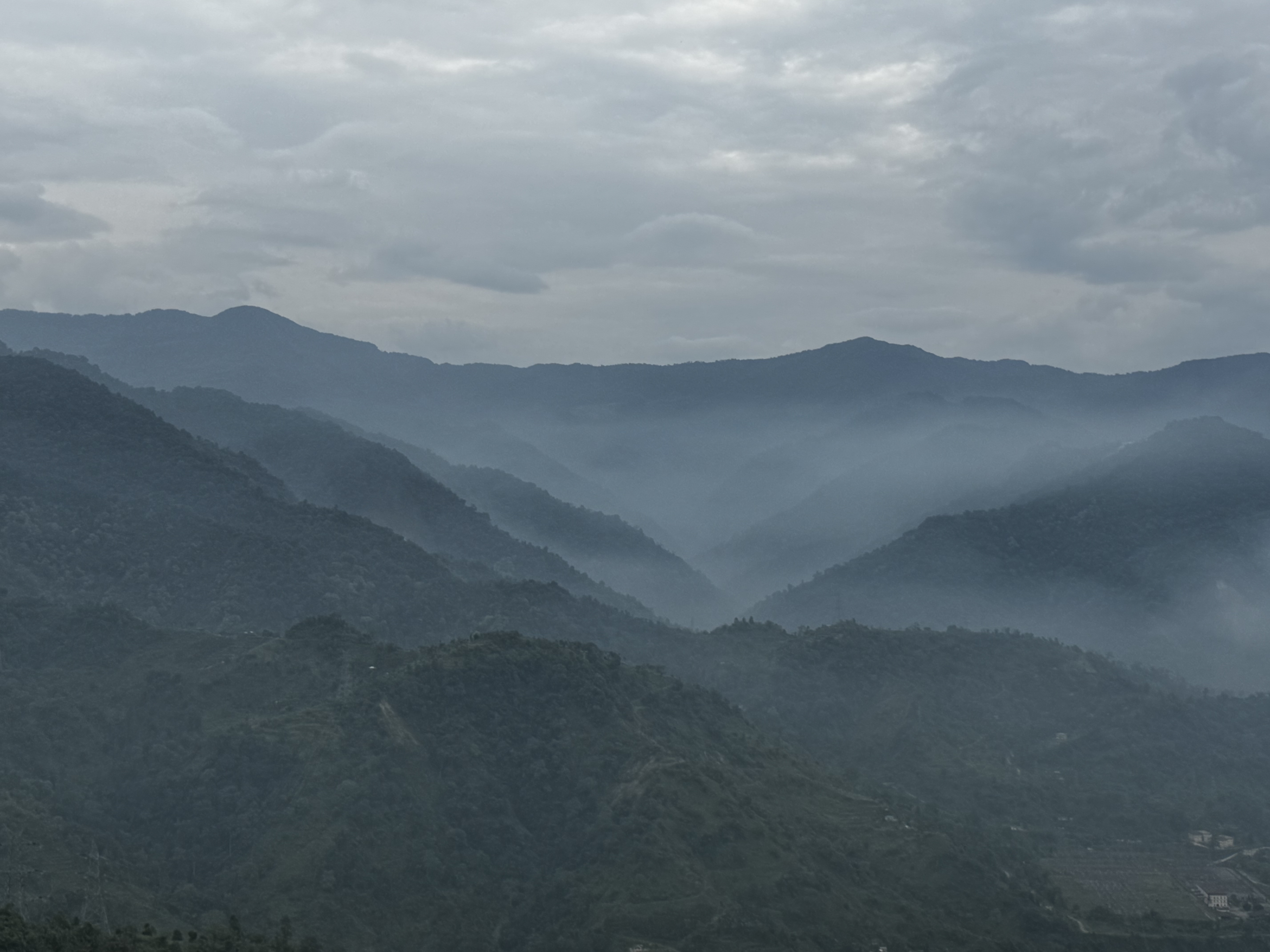 Extended valley views and the mist in the areas surrounding the temple
