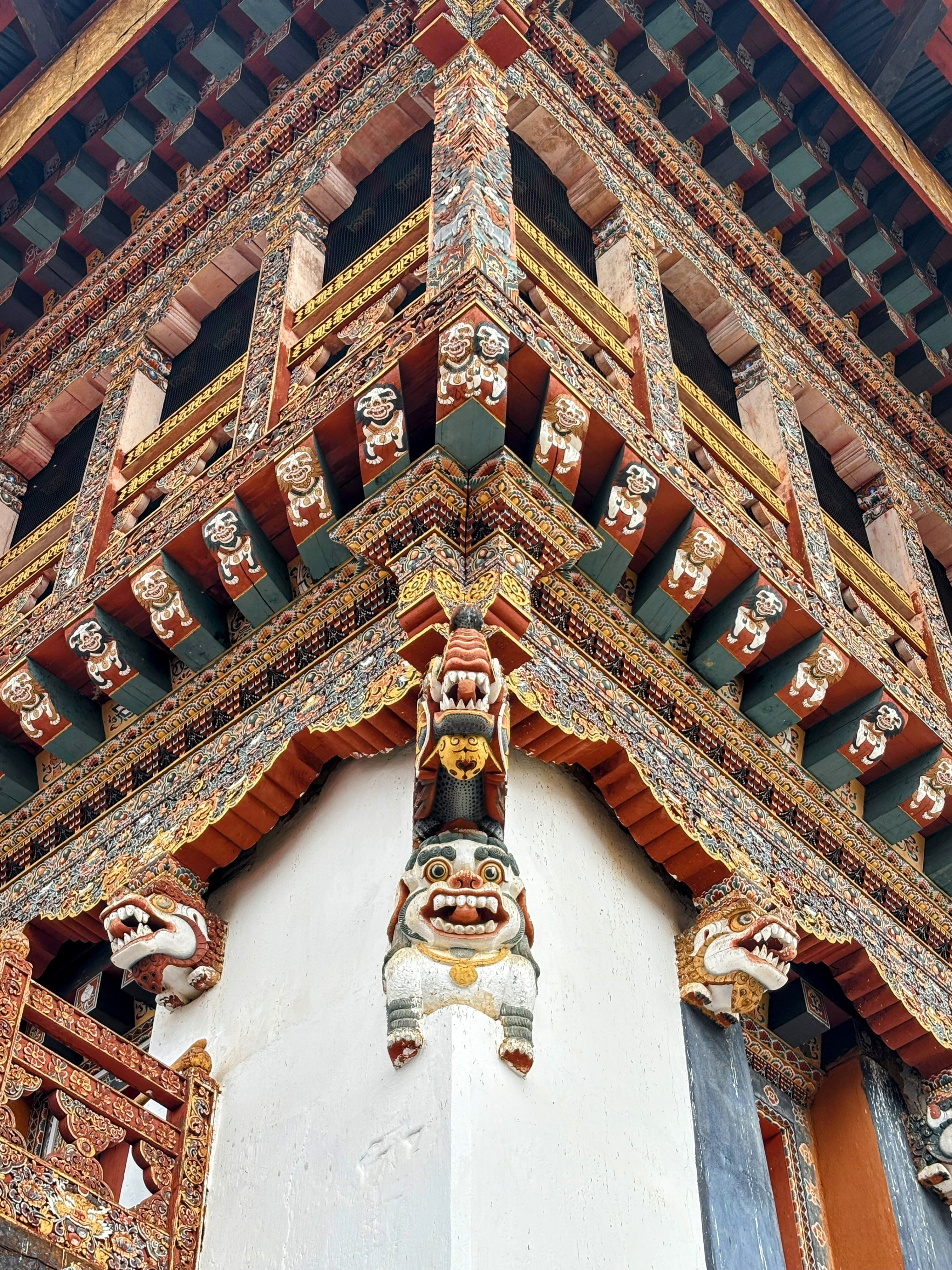 Another corner of Gangtey — every surface carved or painted