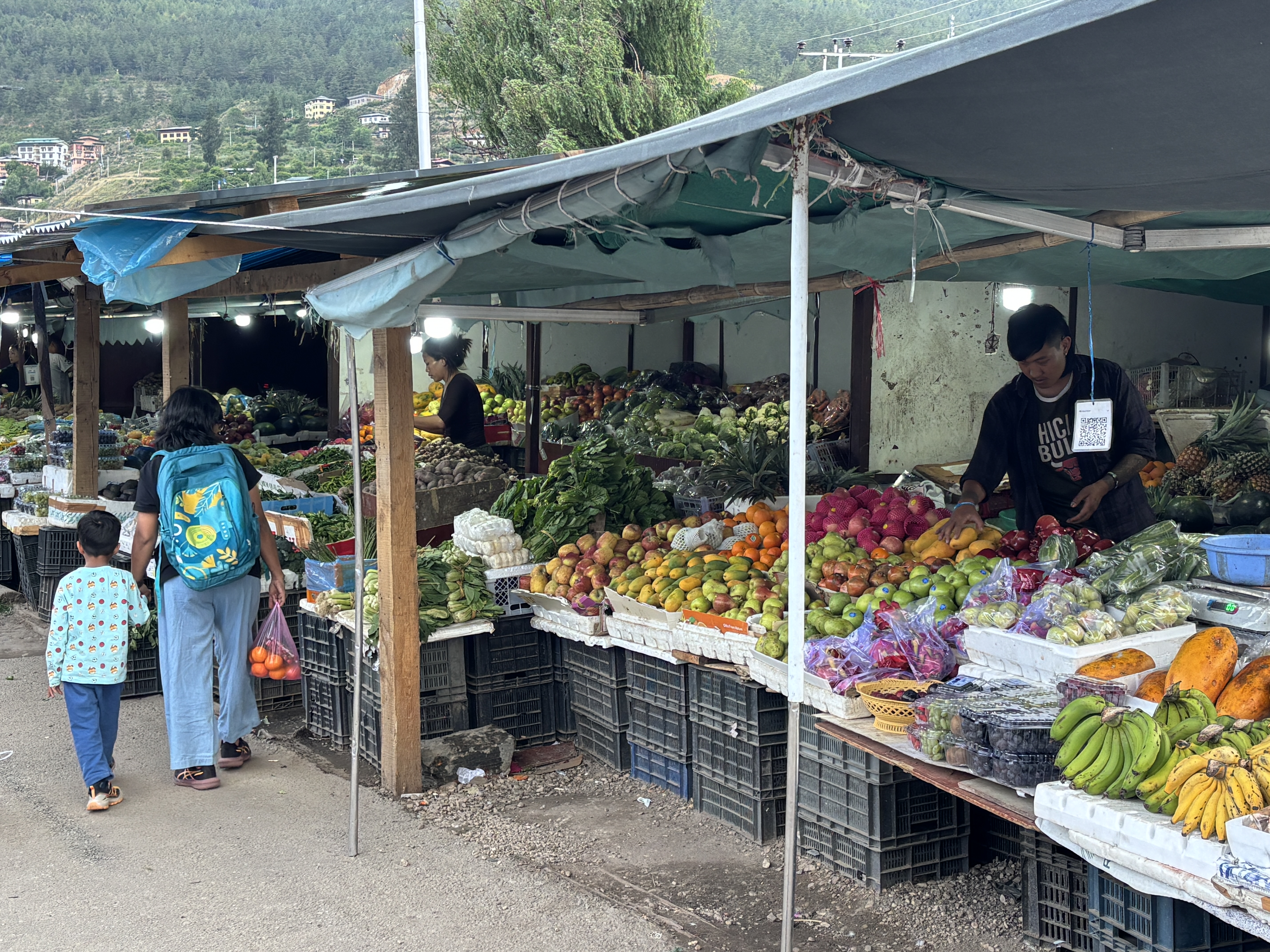 Farmers market with fresh produce. Located near paro market