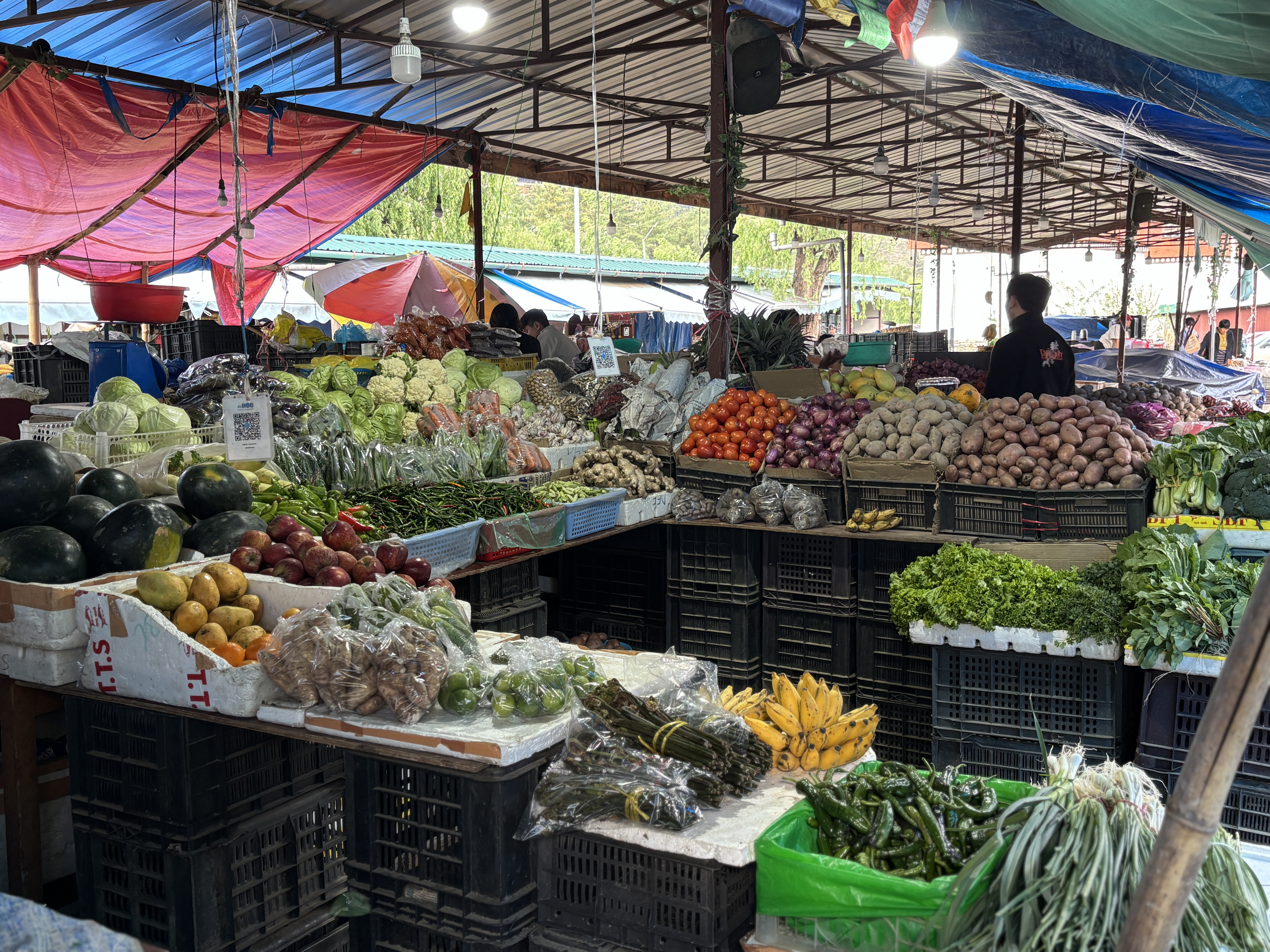 Farmers market with fresh produce. Located near paro market