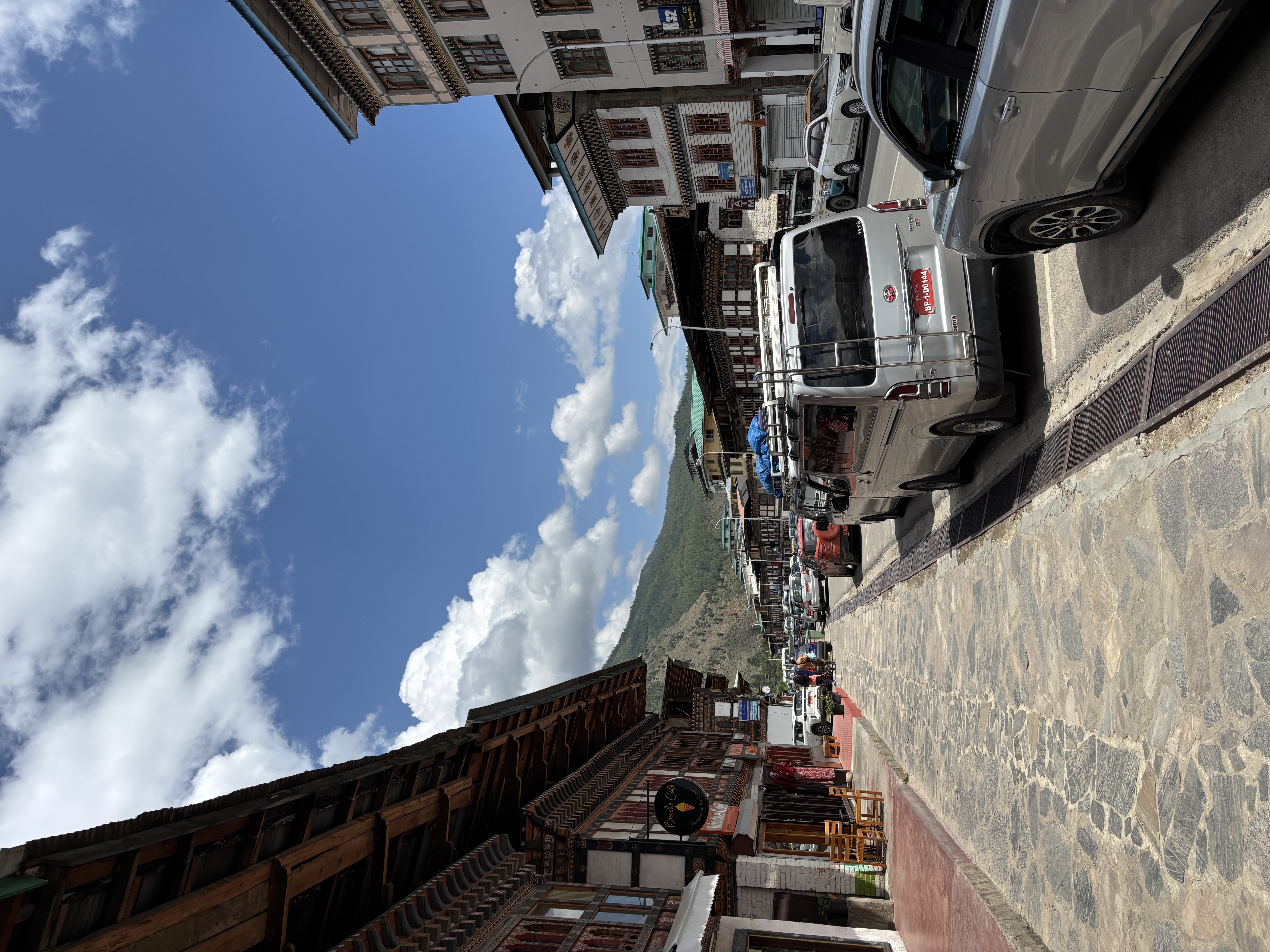 Arrival at the central Paro market