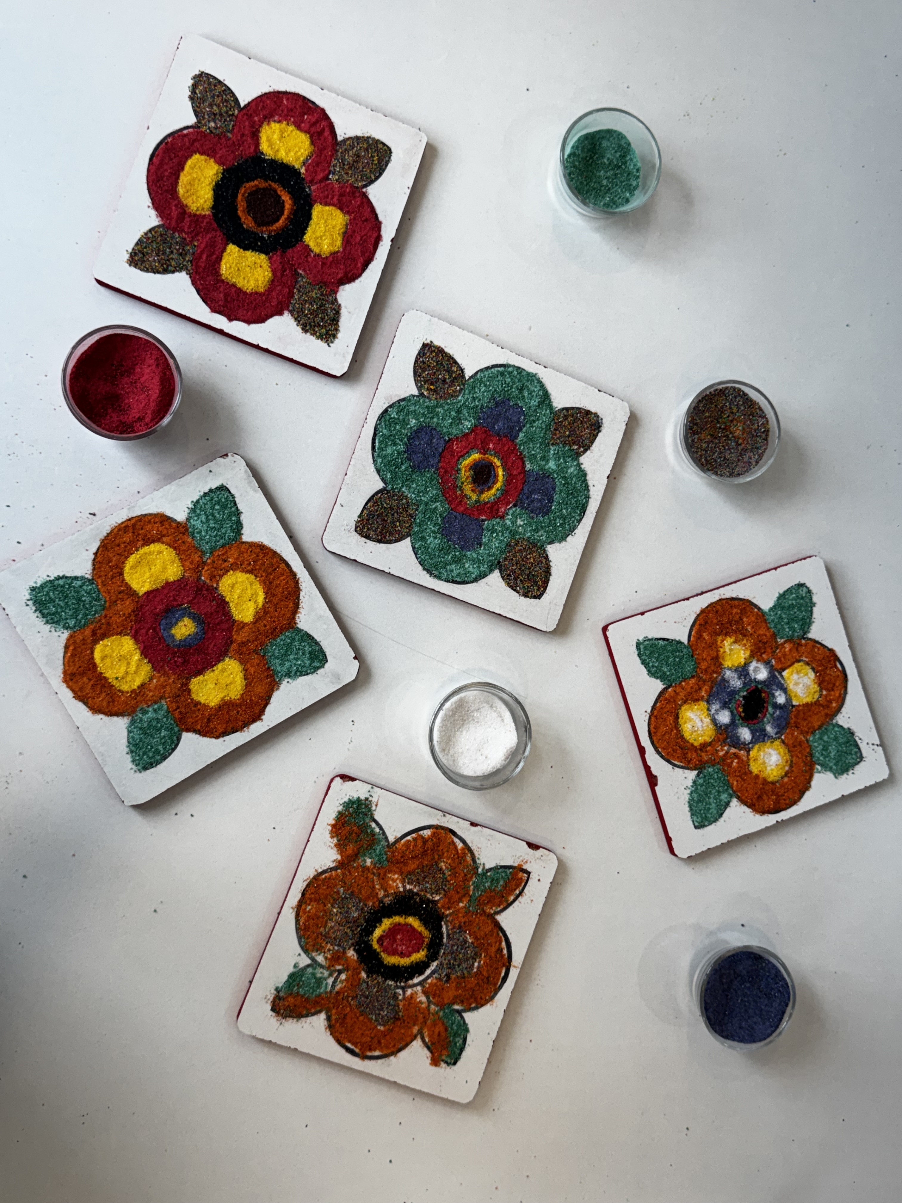 Our attempts at creations at Sand mandala center