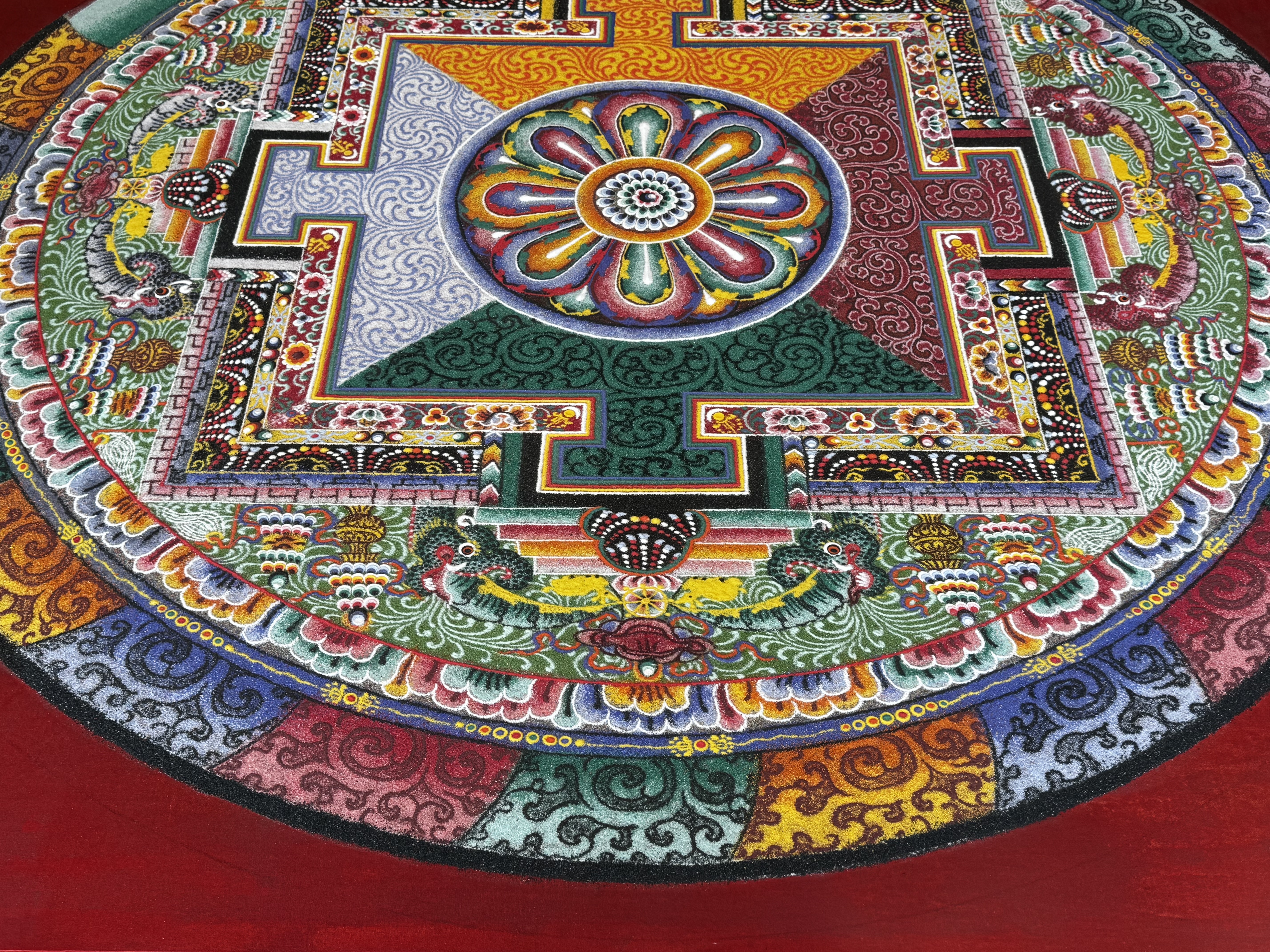 An intricate sand mandala