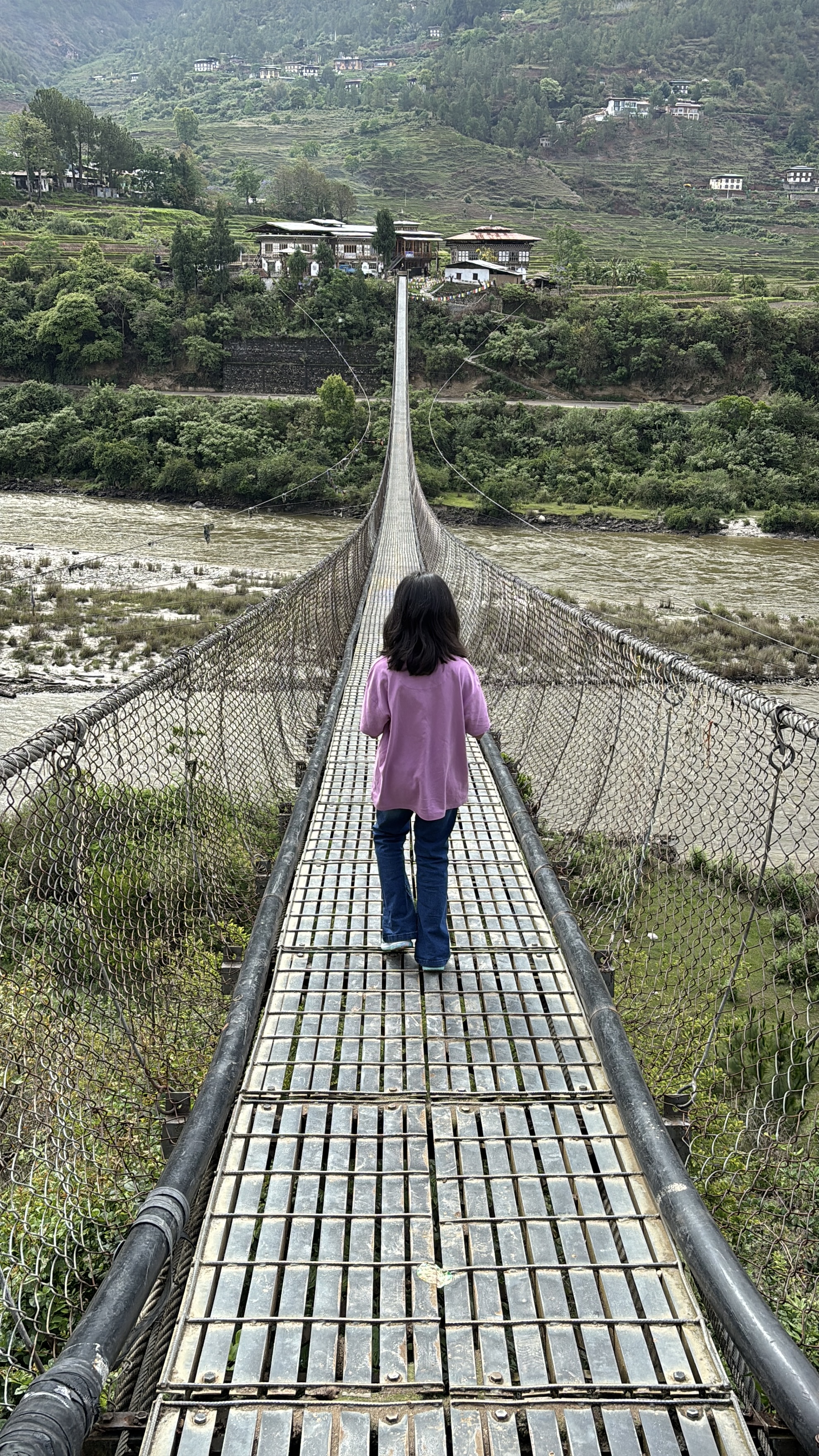 The longest suspension bridge in Bhutan