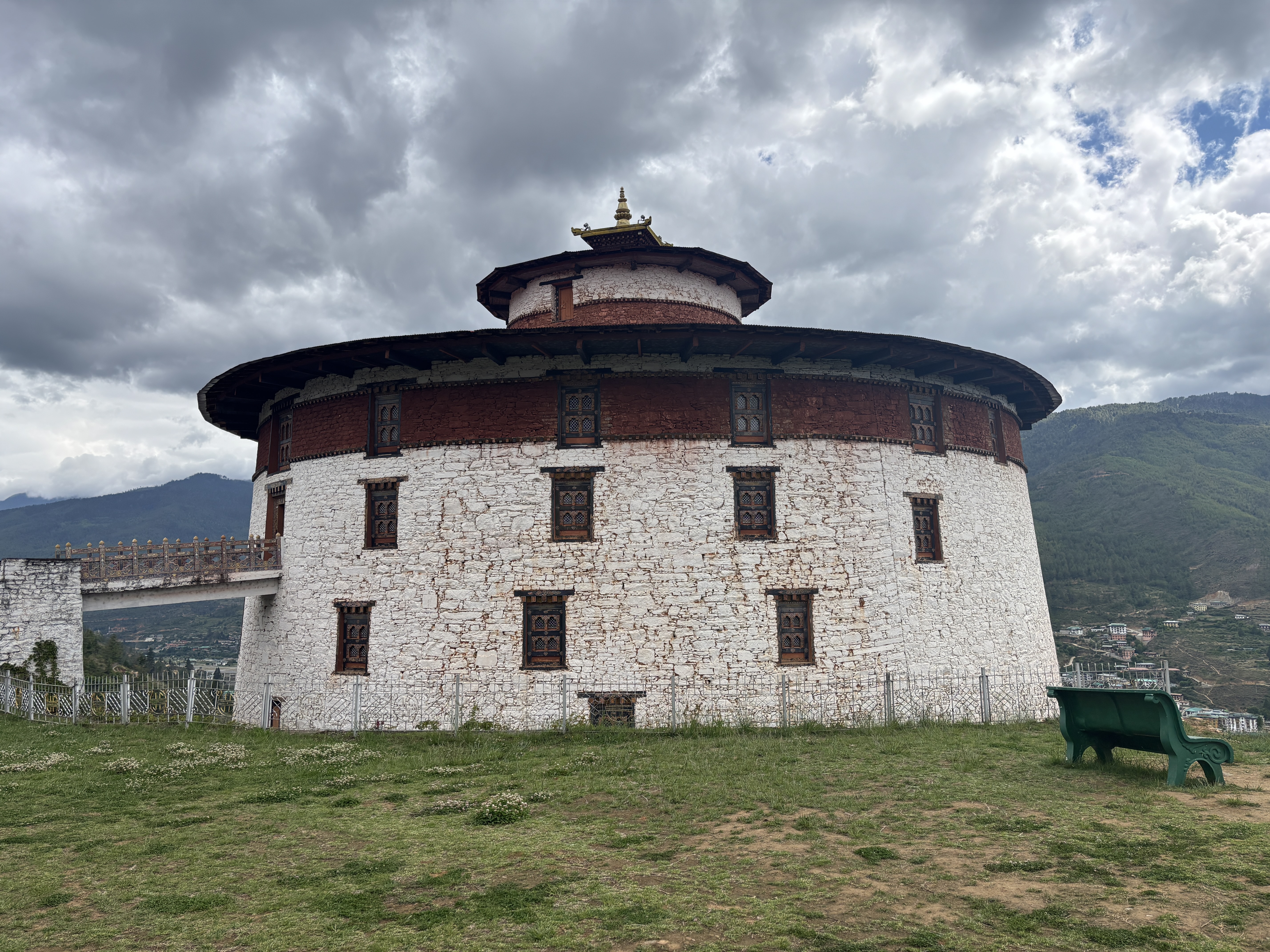 The Ta Dzong building — Bhutan's National Museum building perched above Paro