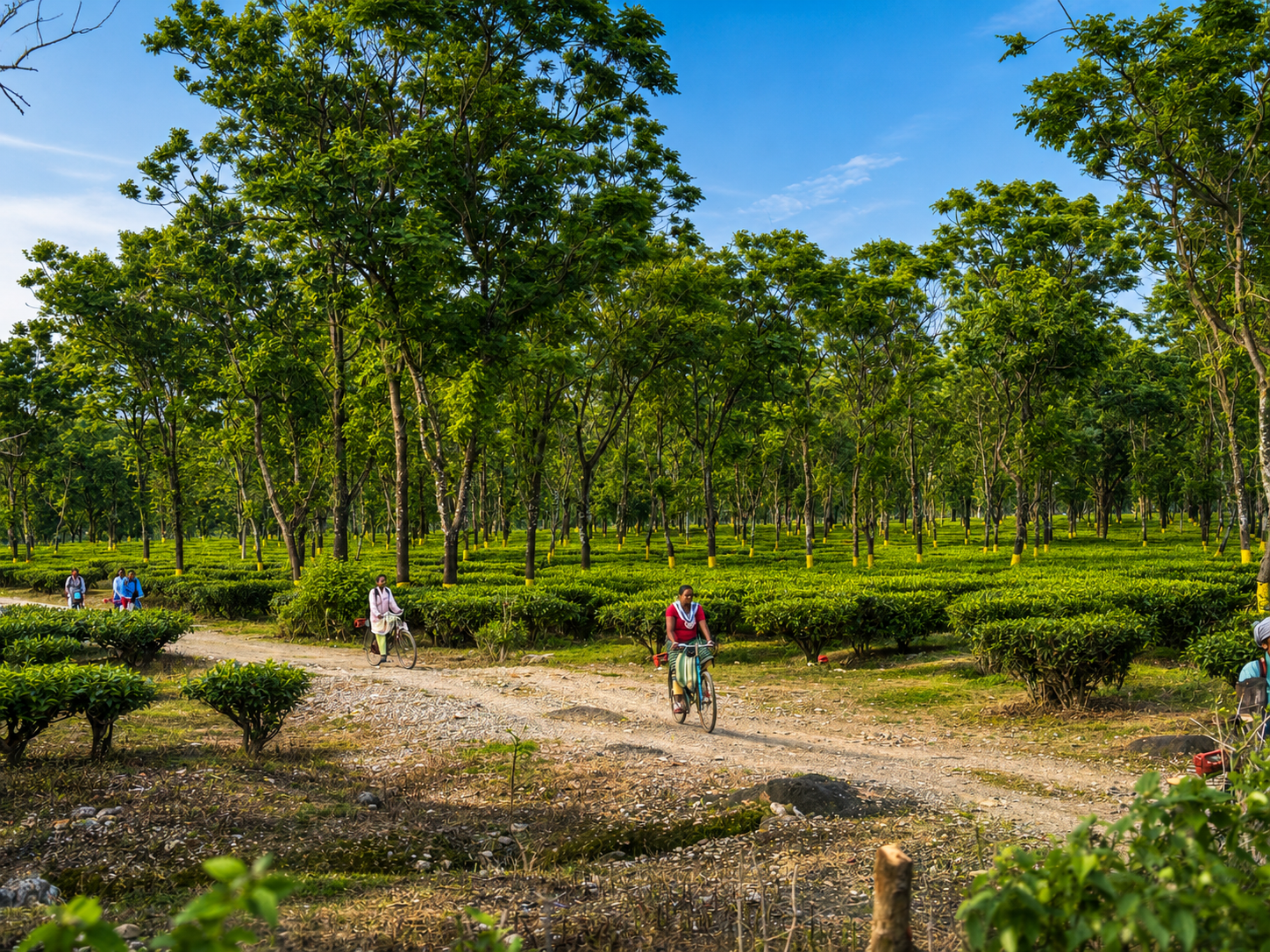 Field workers in tea gardens in west bengal