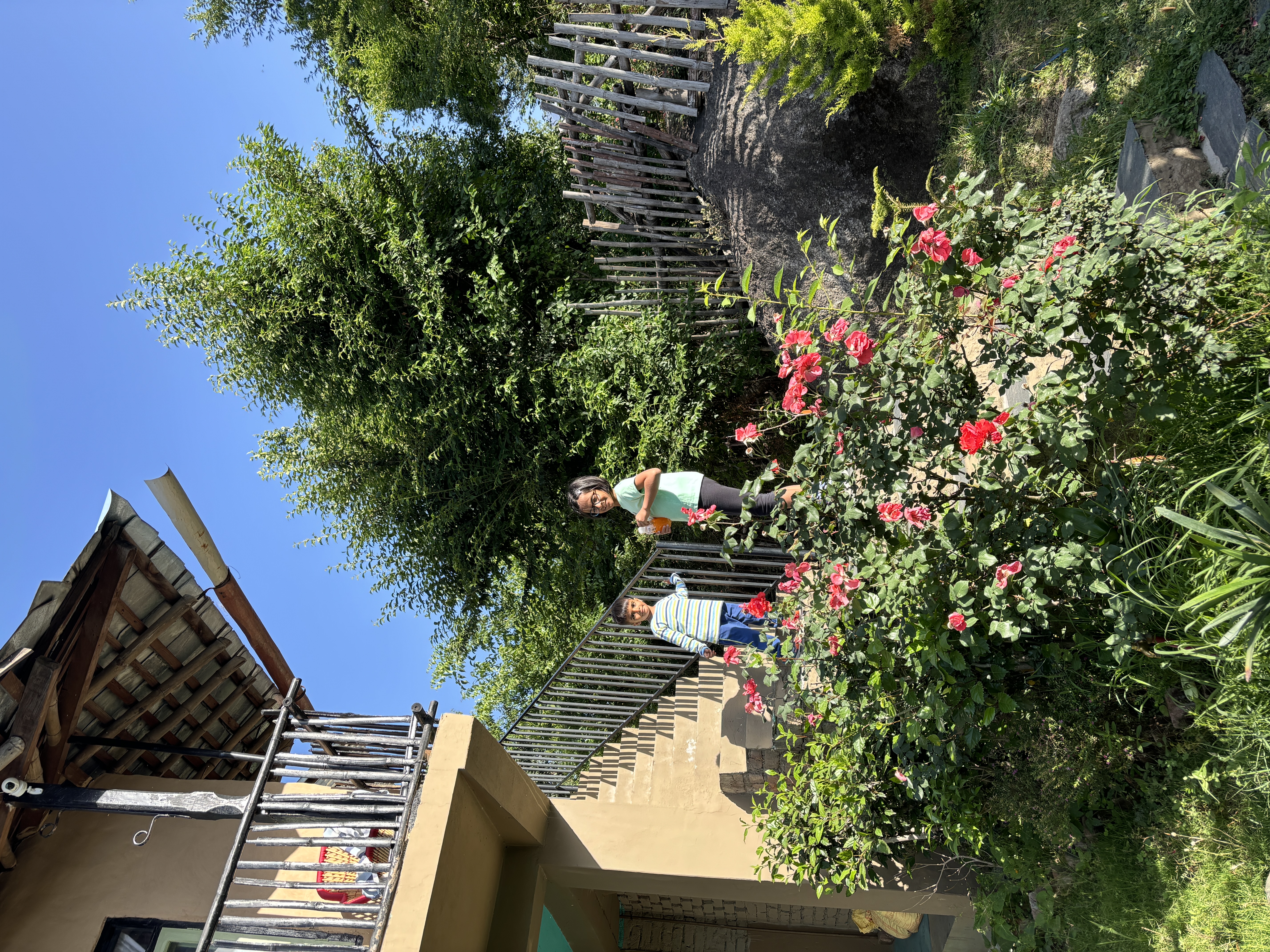 The airbnb that we had booked in Rakkar - Dharamshala. Independent house with living house on the first floor