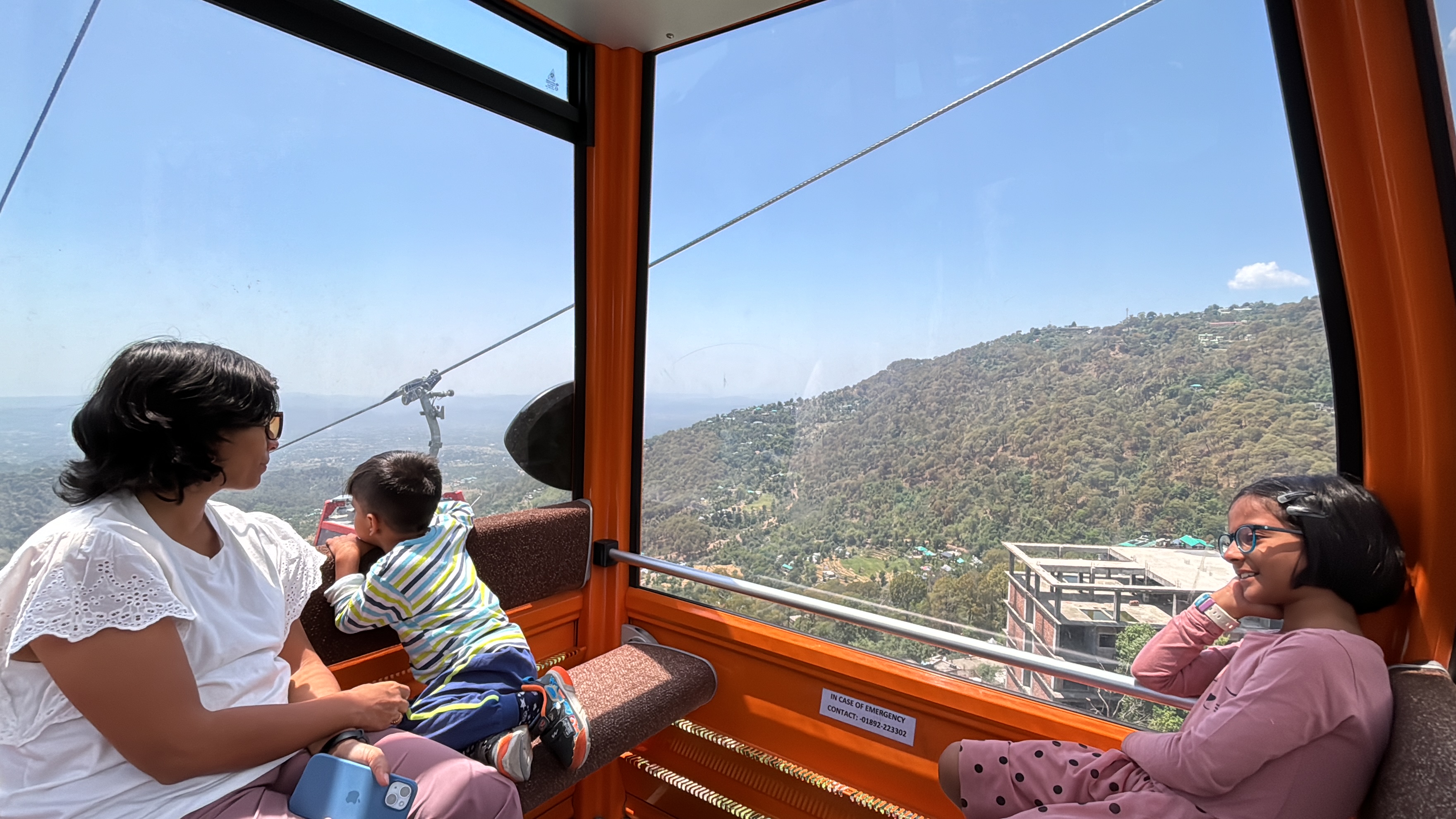 Taking the view in, inside the cablecar