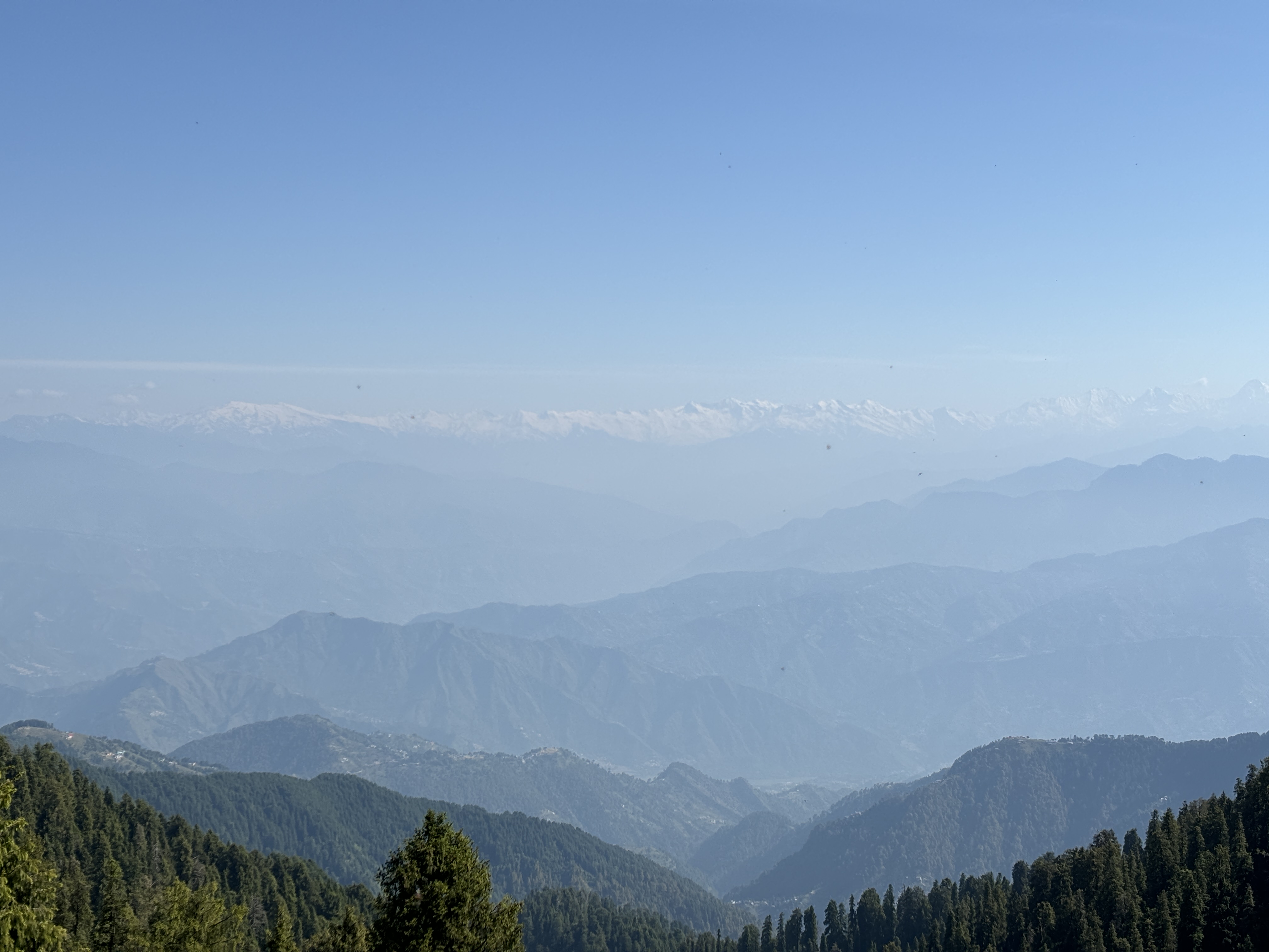 The majestic Himalayas at the distance, humbling us
