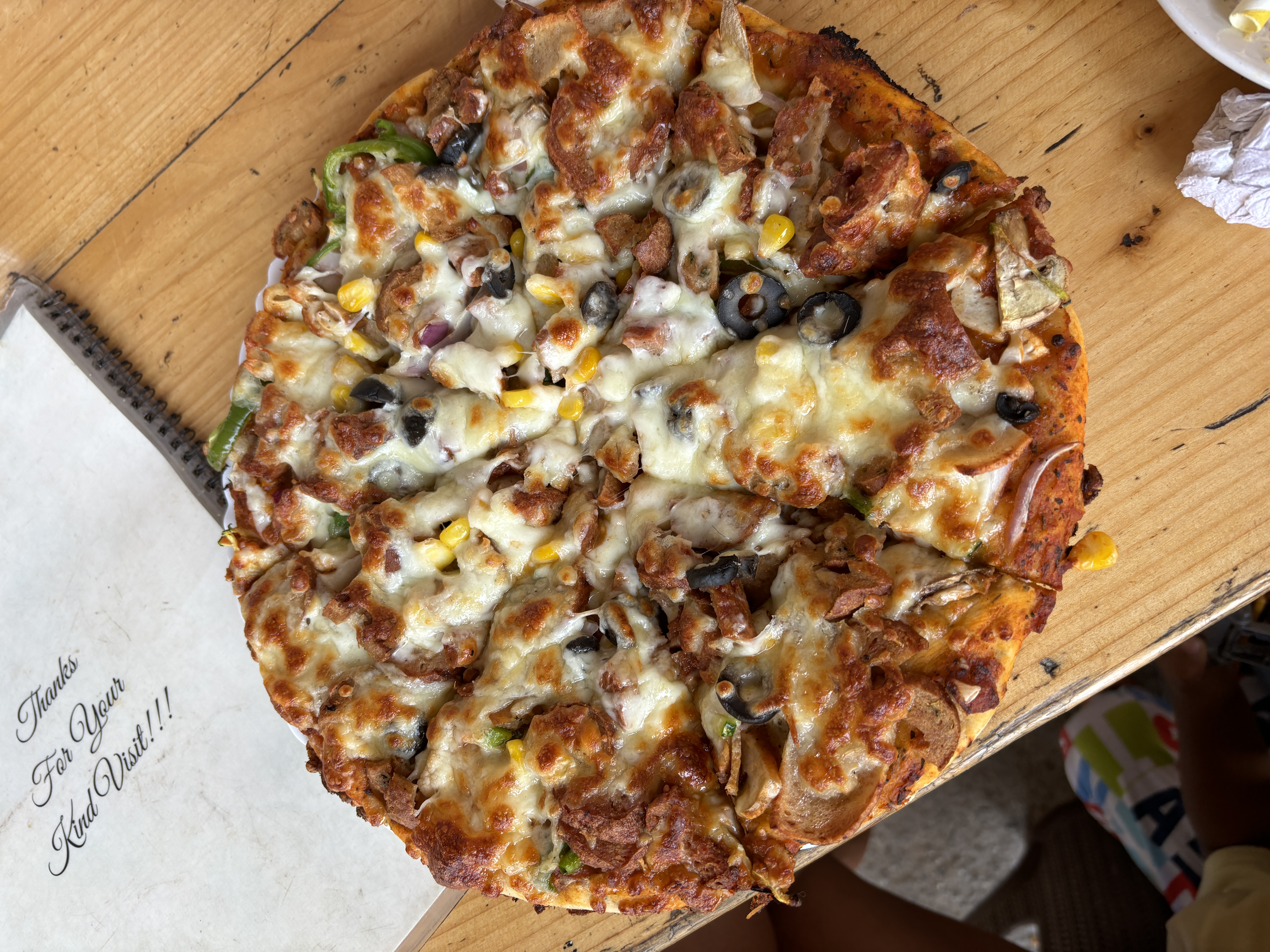 Pizza at the Naddi viewpoint