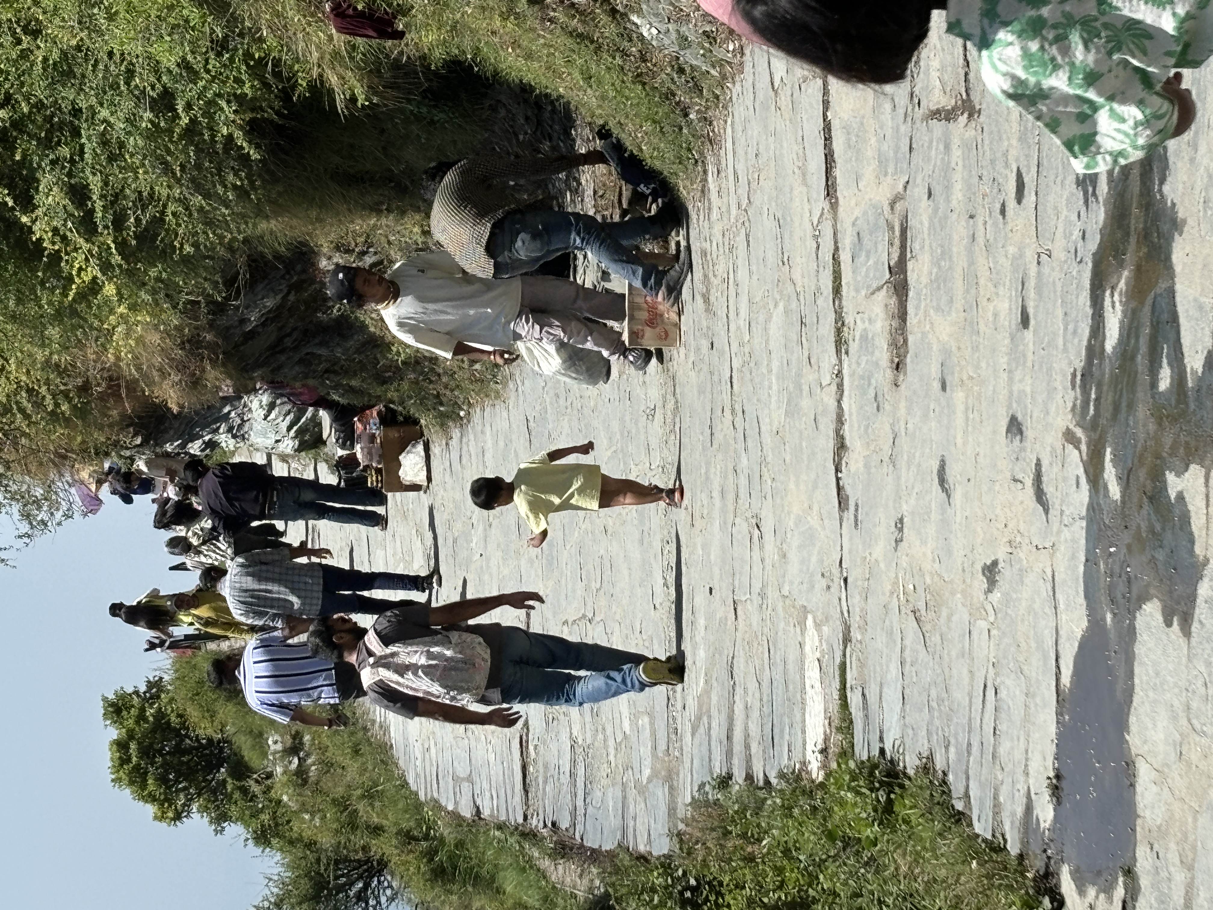 Trek down from the waterfall