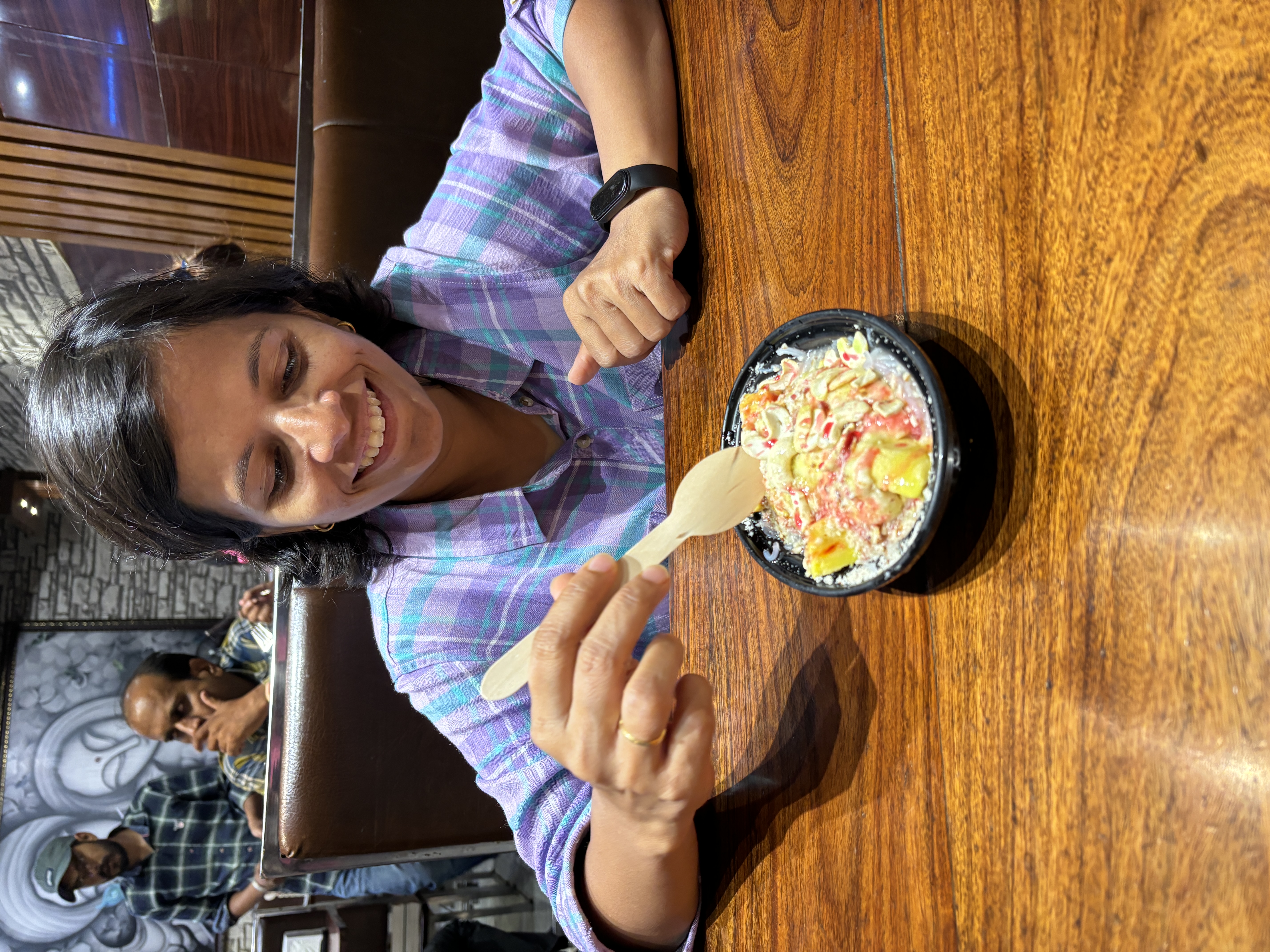 Joy beyond bounds when she find a chaat that clicks