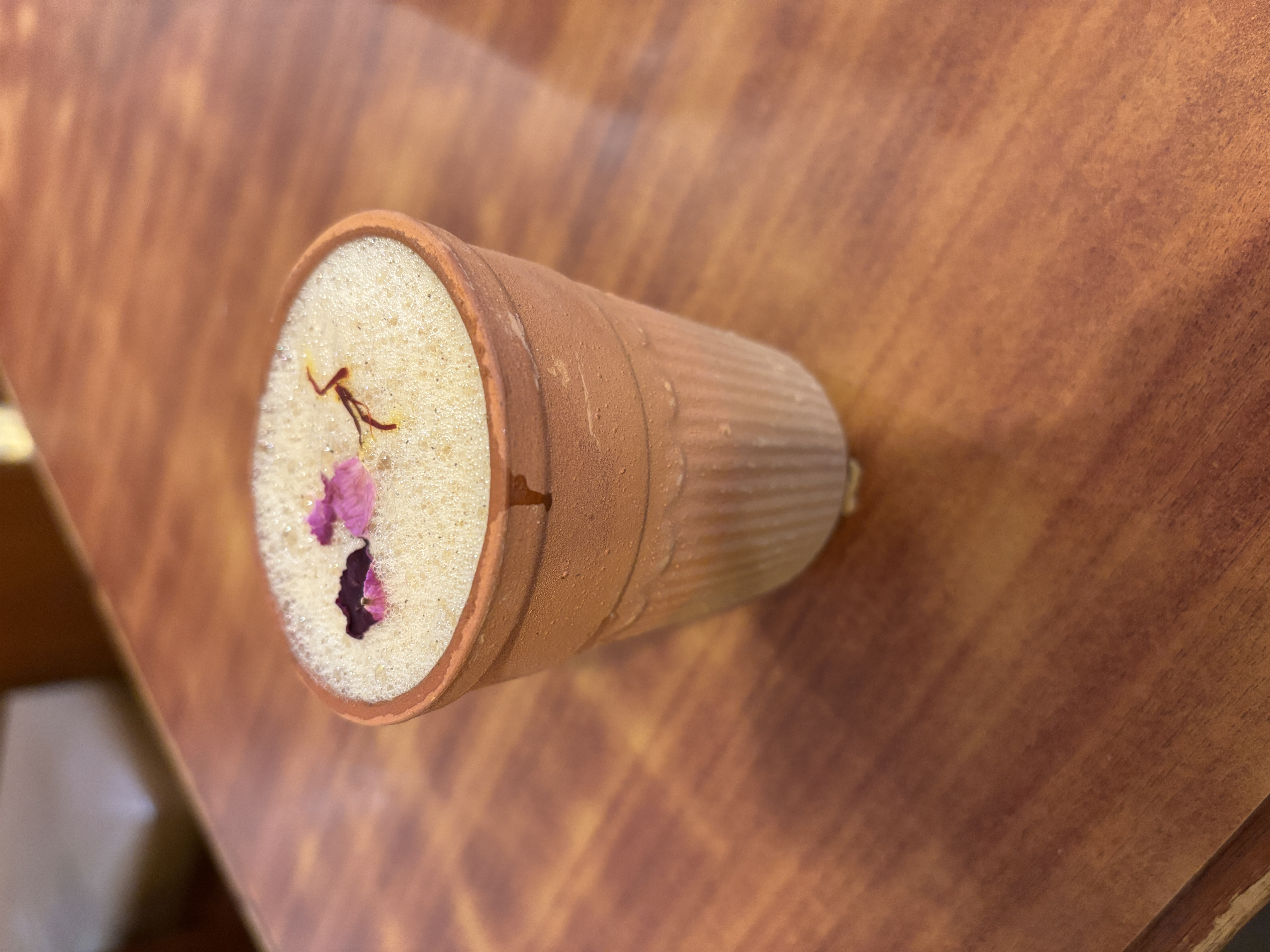 Amrik Sukhdev, gulabi chai! Looks more beautiful than it tasted. Maybe we are more traditional when it comes to Chai