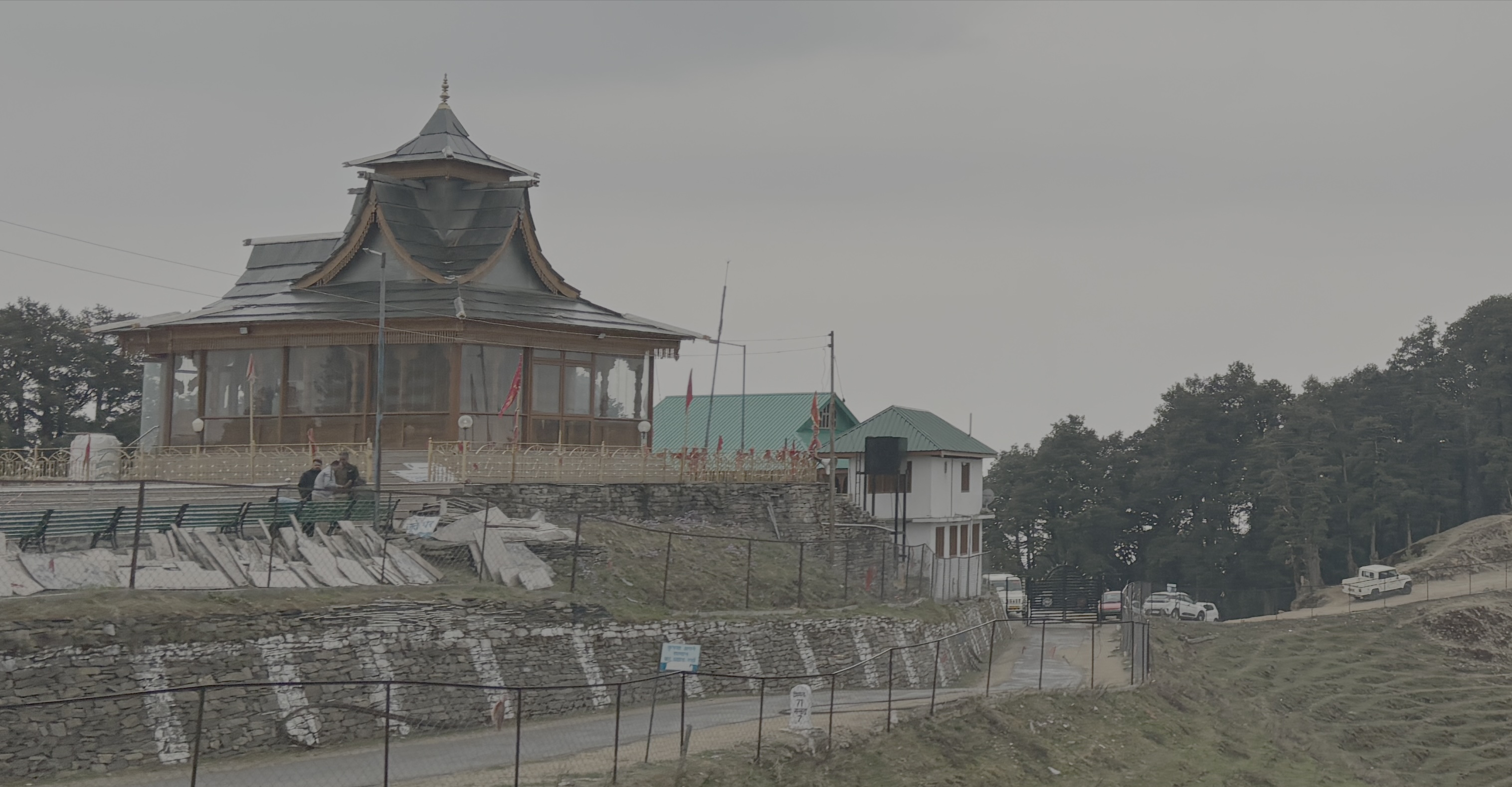 The unique hatu mata temple made from local wood and uncommon structure