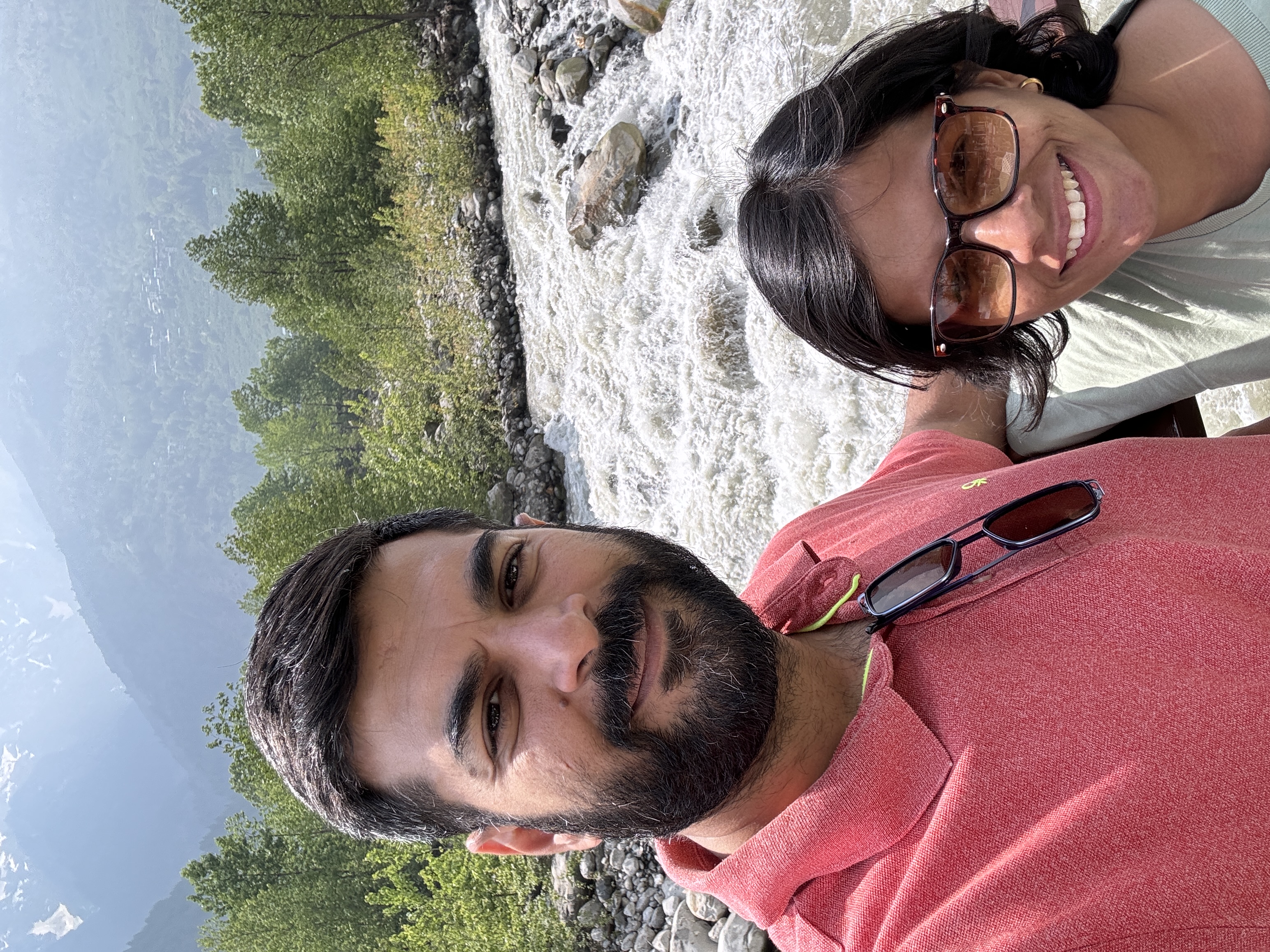 Lunch location next to a raging river in Manali