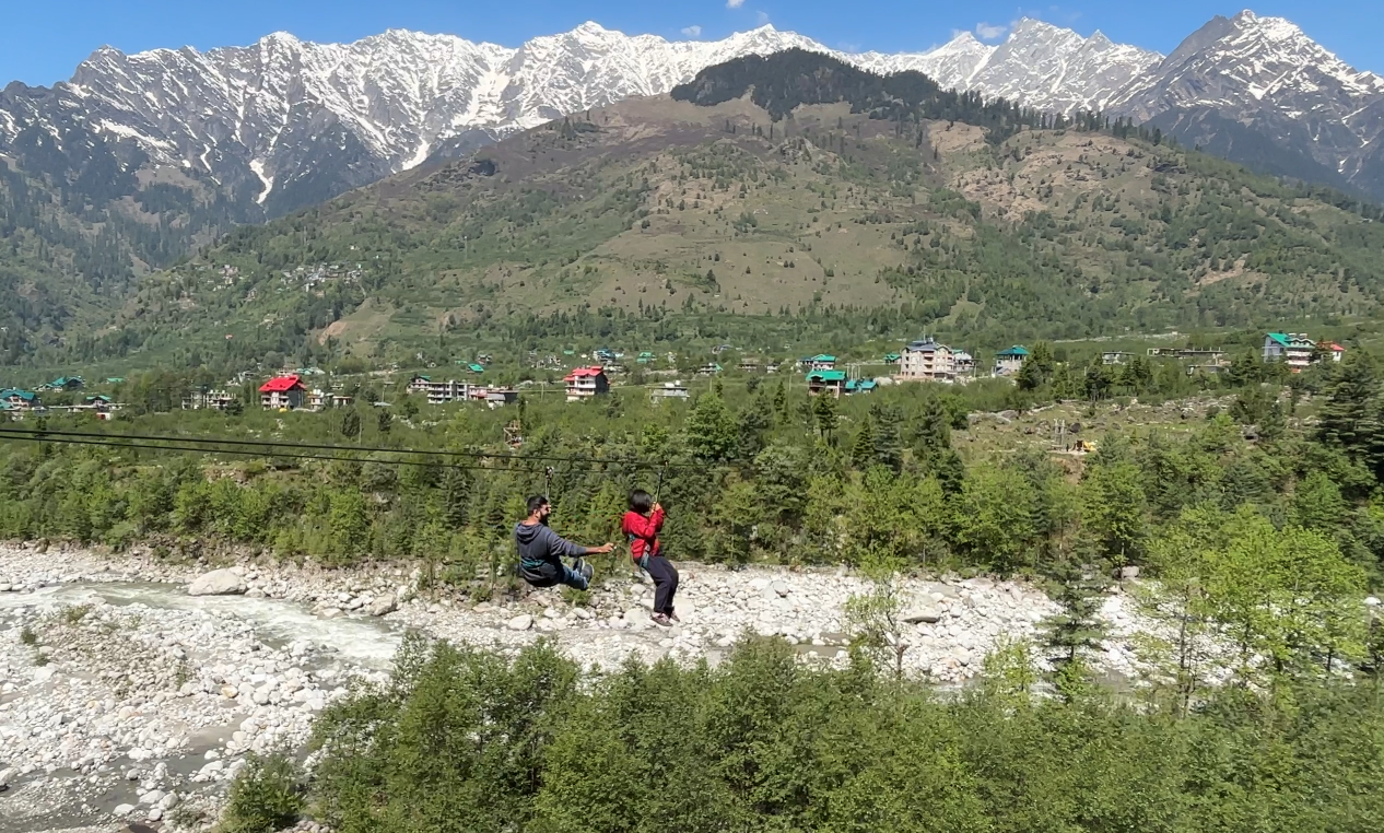 Two of us trying the zipline