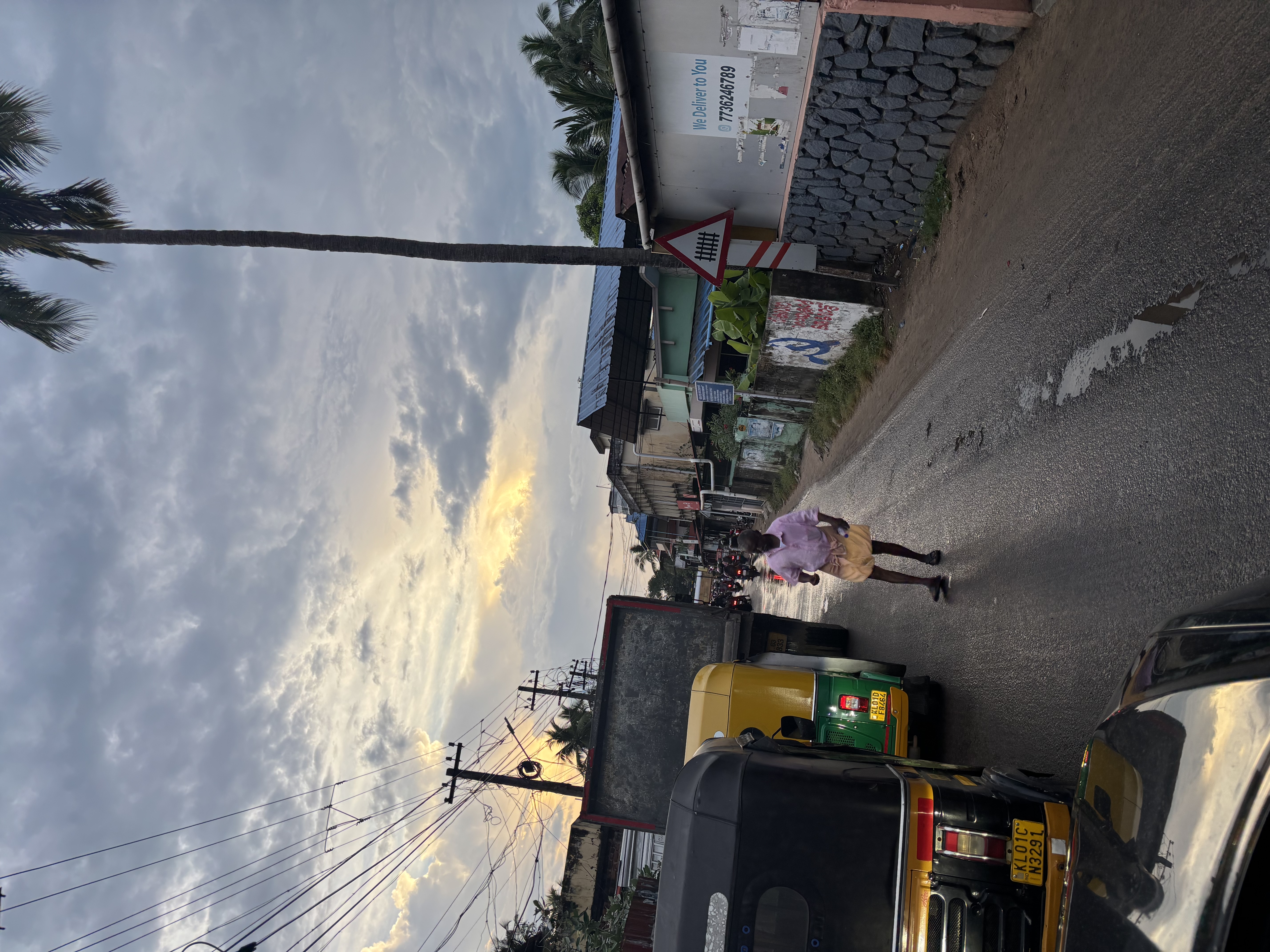 Stuck at a railway crossing on the way