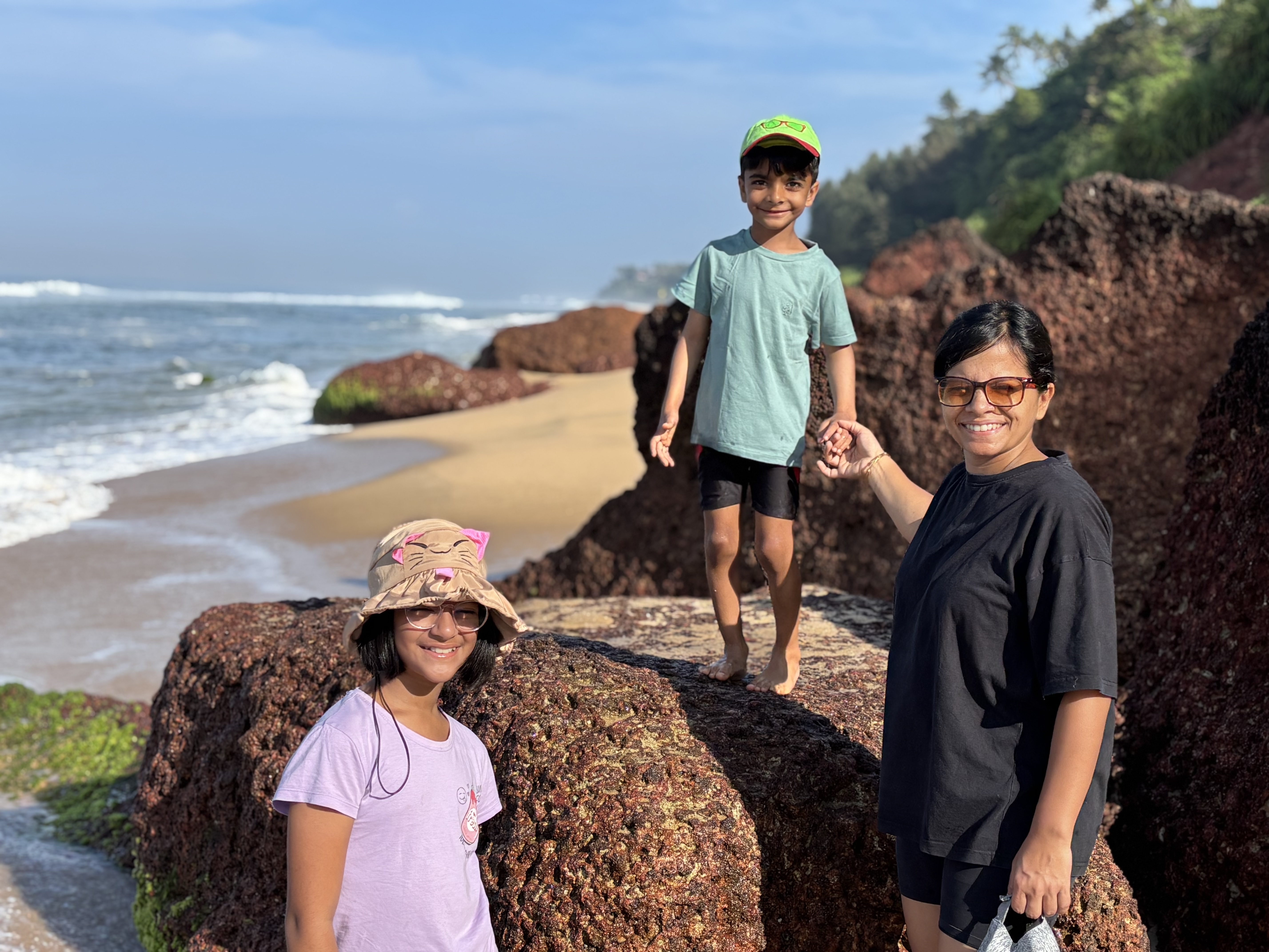 The steep beach below the cliff