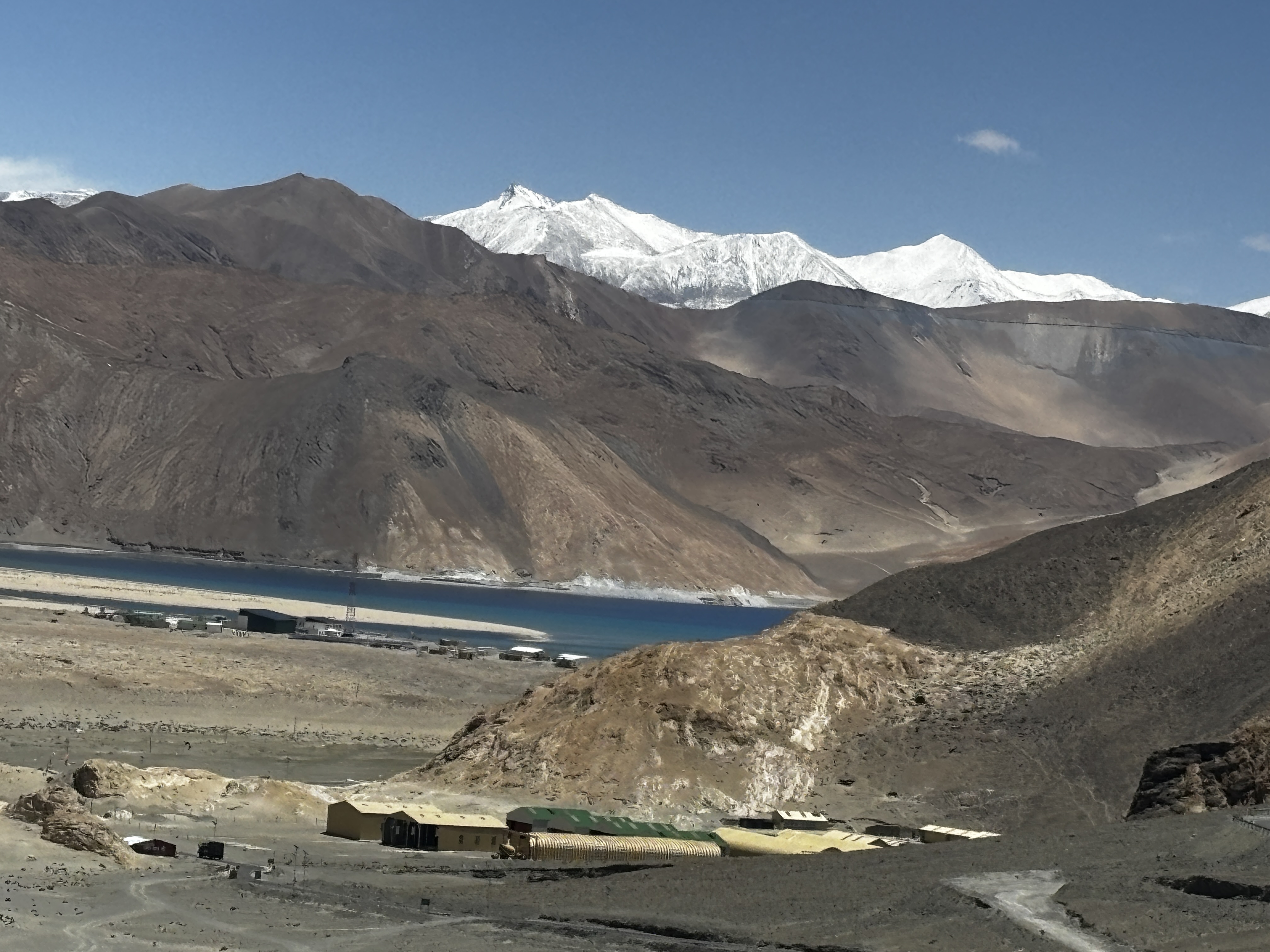First glimpse of the stunning Pangong Tso lake