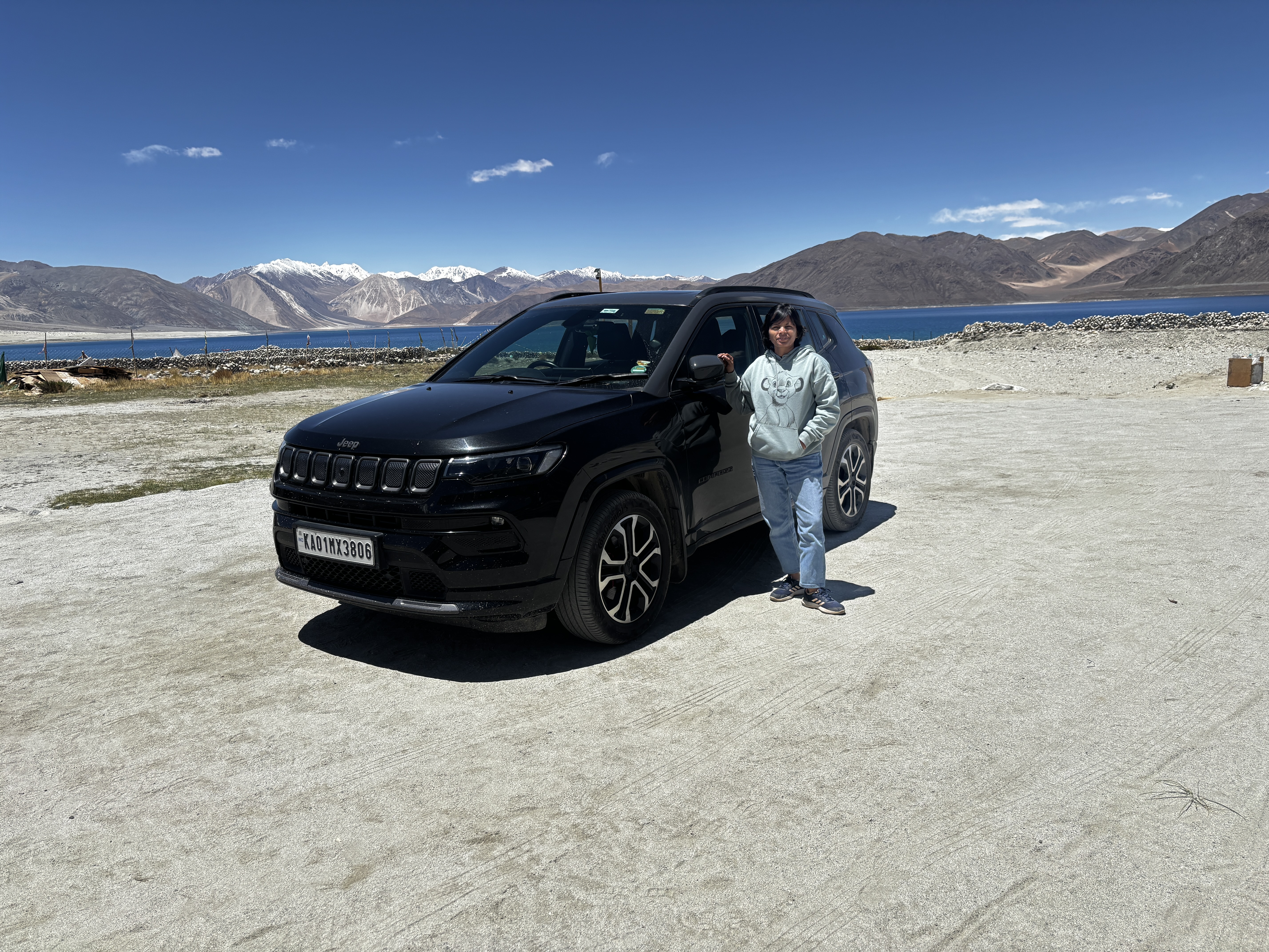 The car, driver and the backdrop
