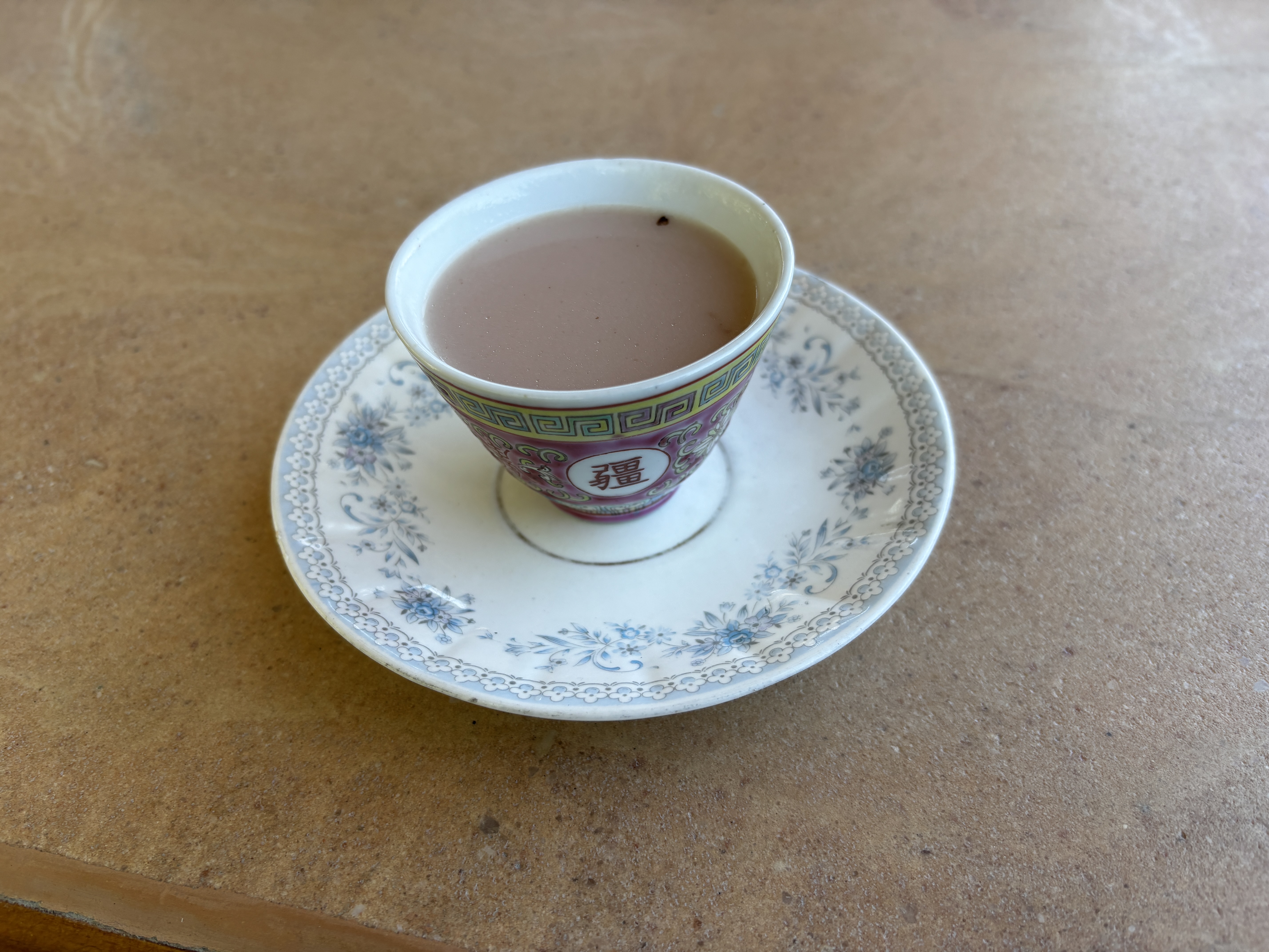 Enjoying a Ladhakhi Tea, also called Gurgur chai