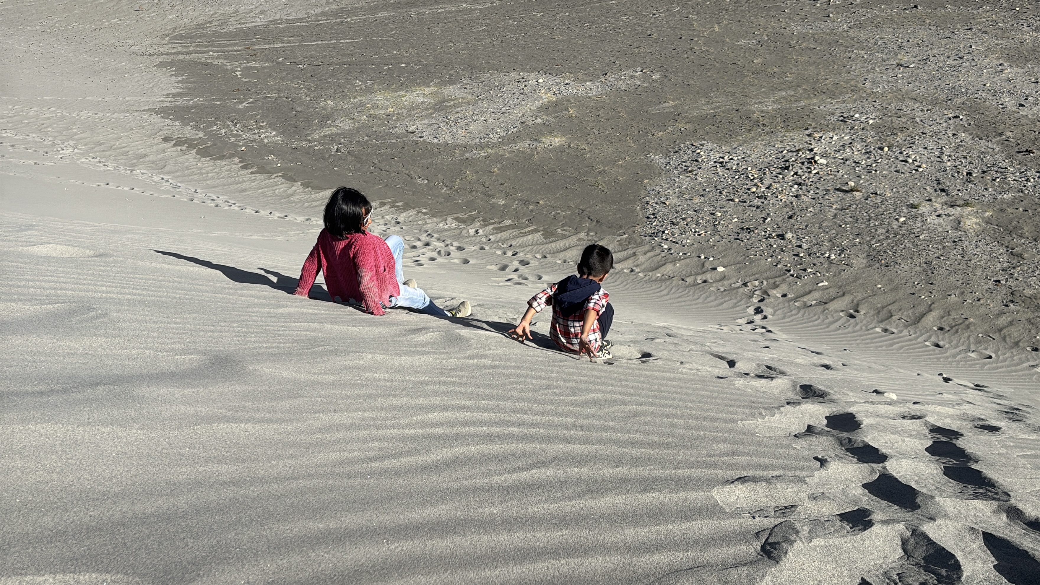 Kids enjoying Hunder sand before concluding our Nubra Valley adventure