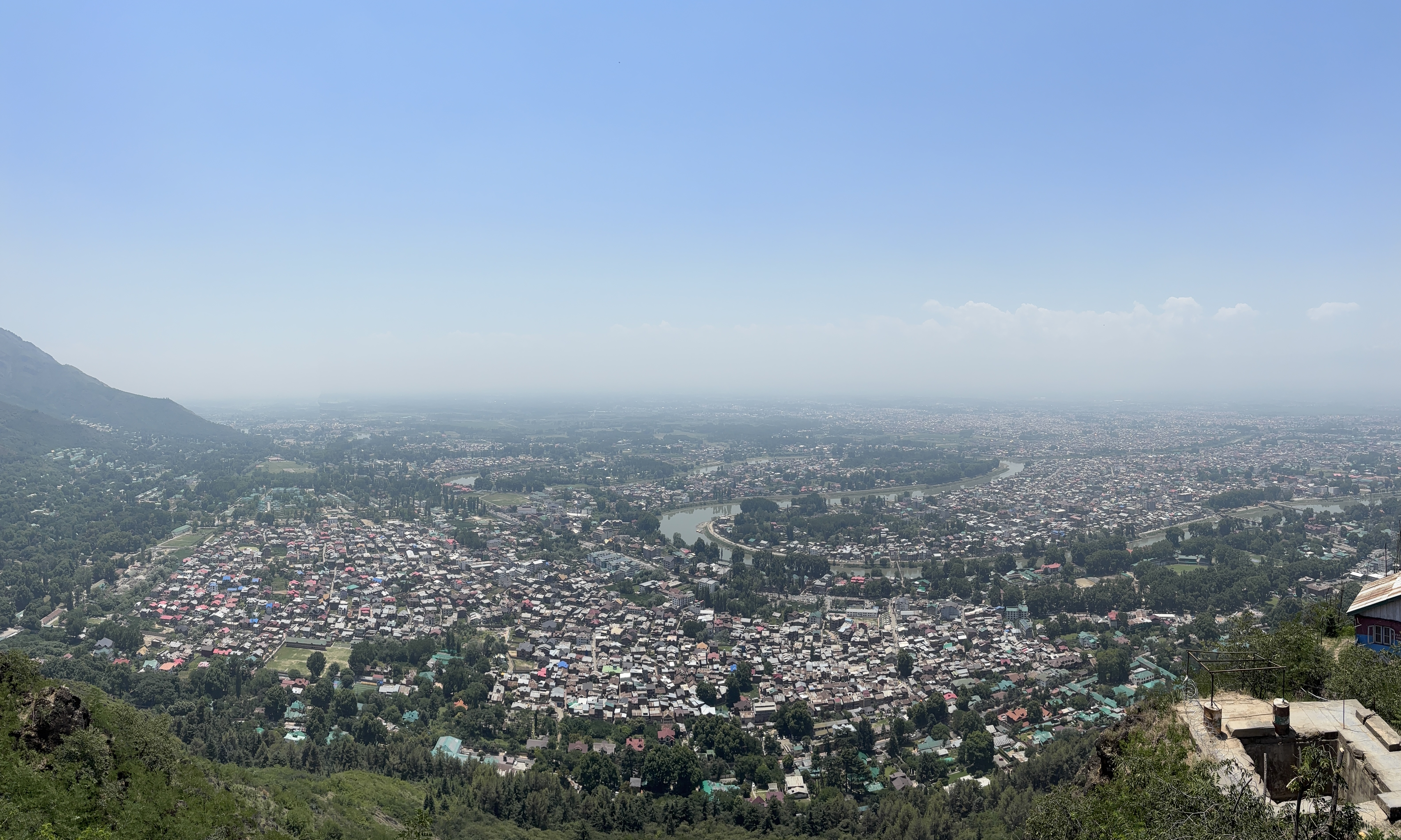 Scenic view of Srinagar city nestled in the Kashmir valley