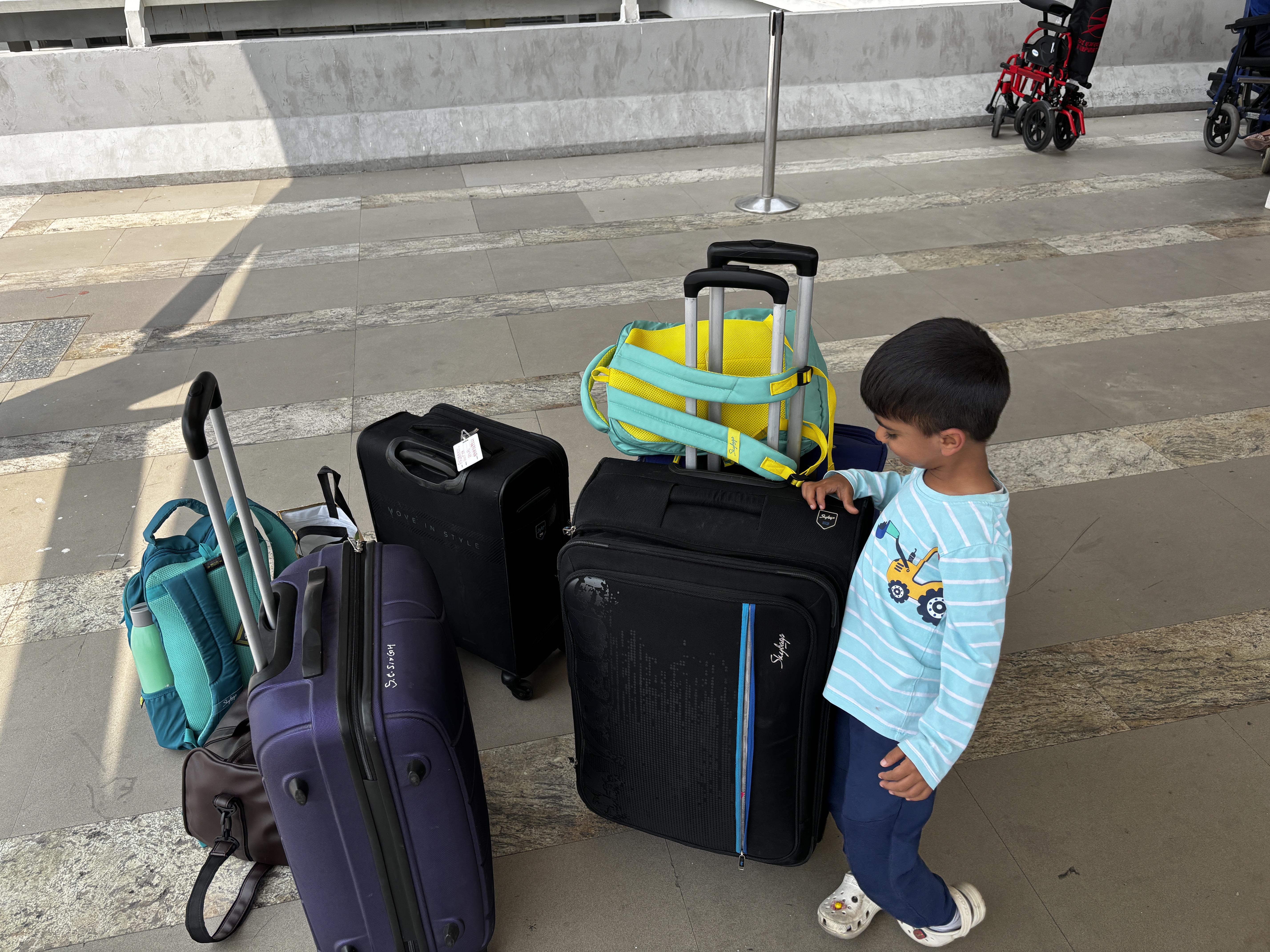 All packed up with our luggage ready for the journey home
