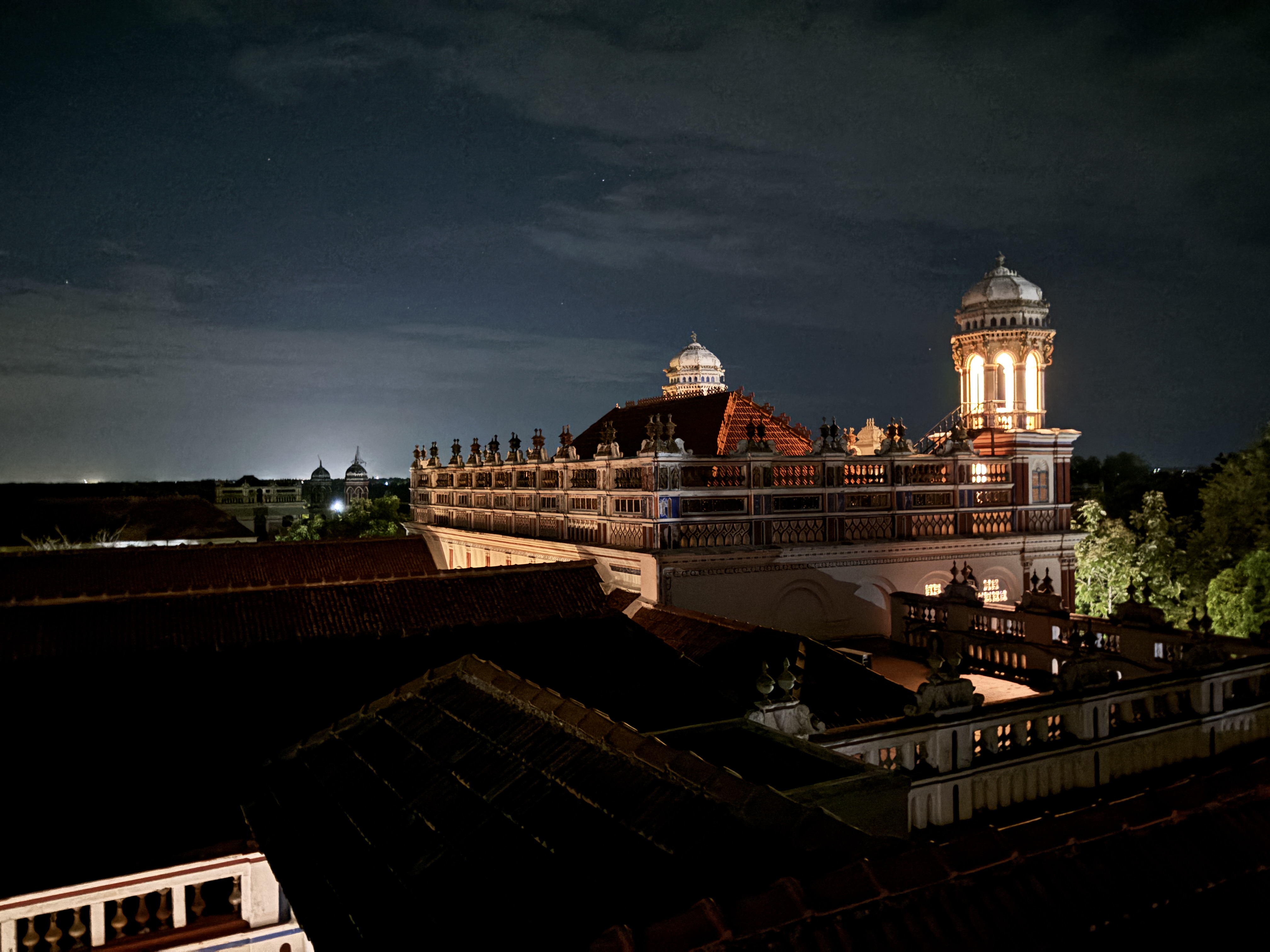 The beautiful vila in the moonlight from the terrace