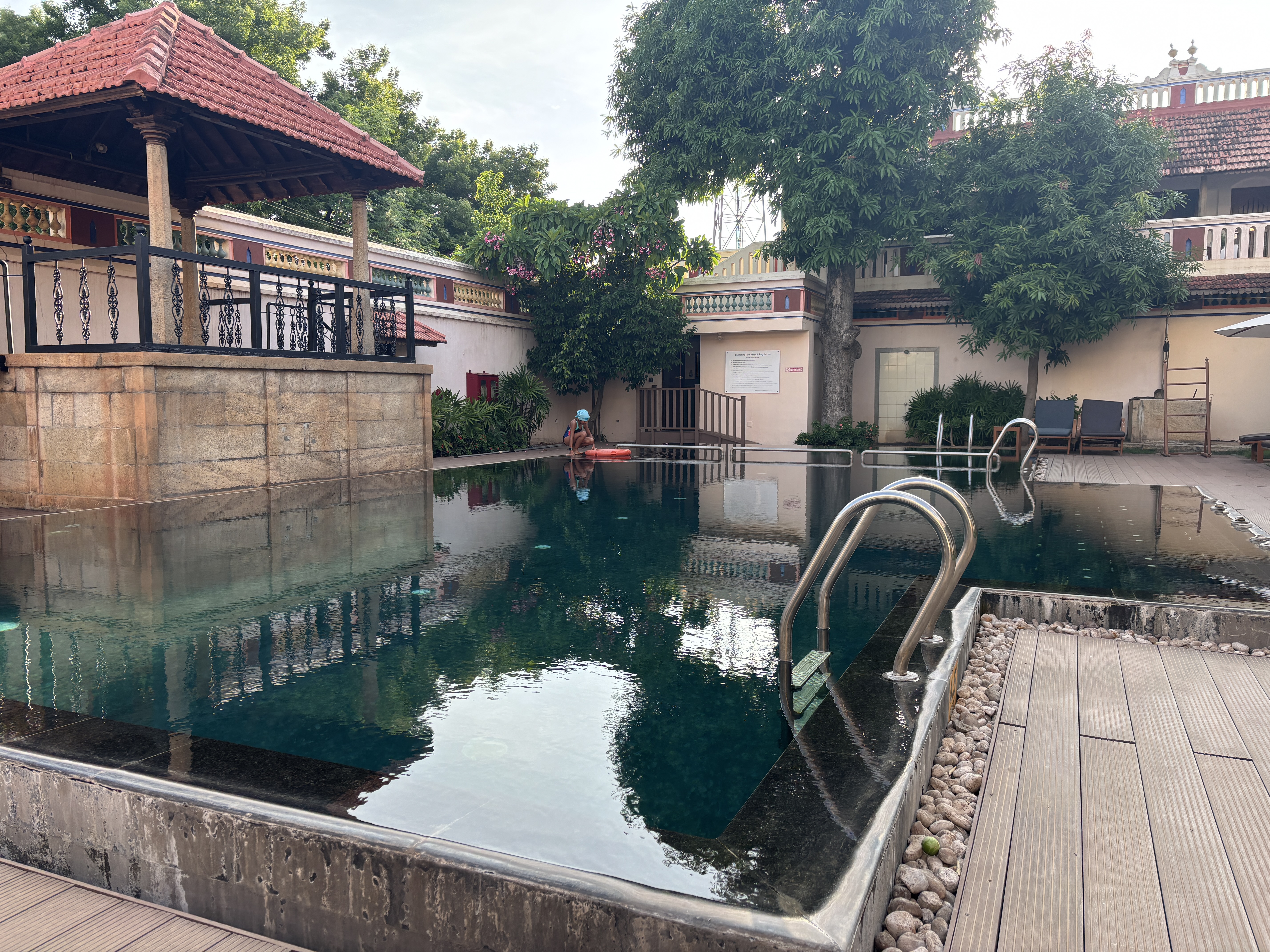 The swimming pool at the property that we relaxed into