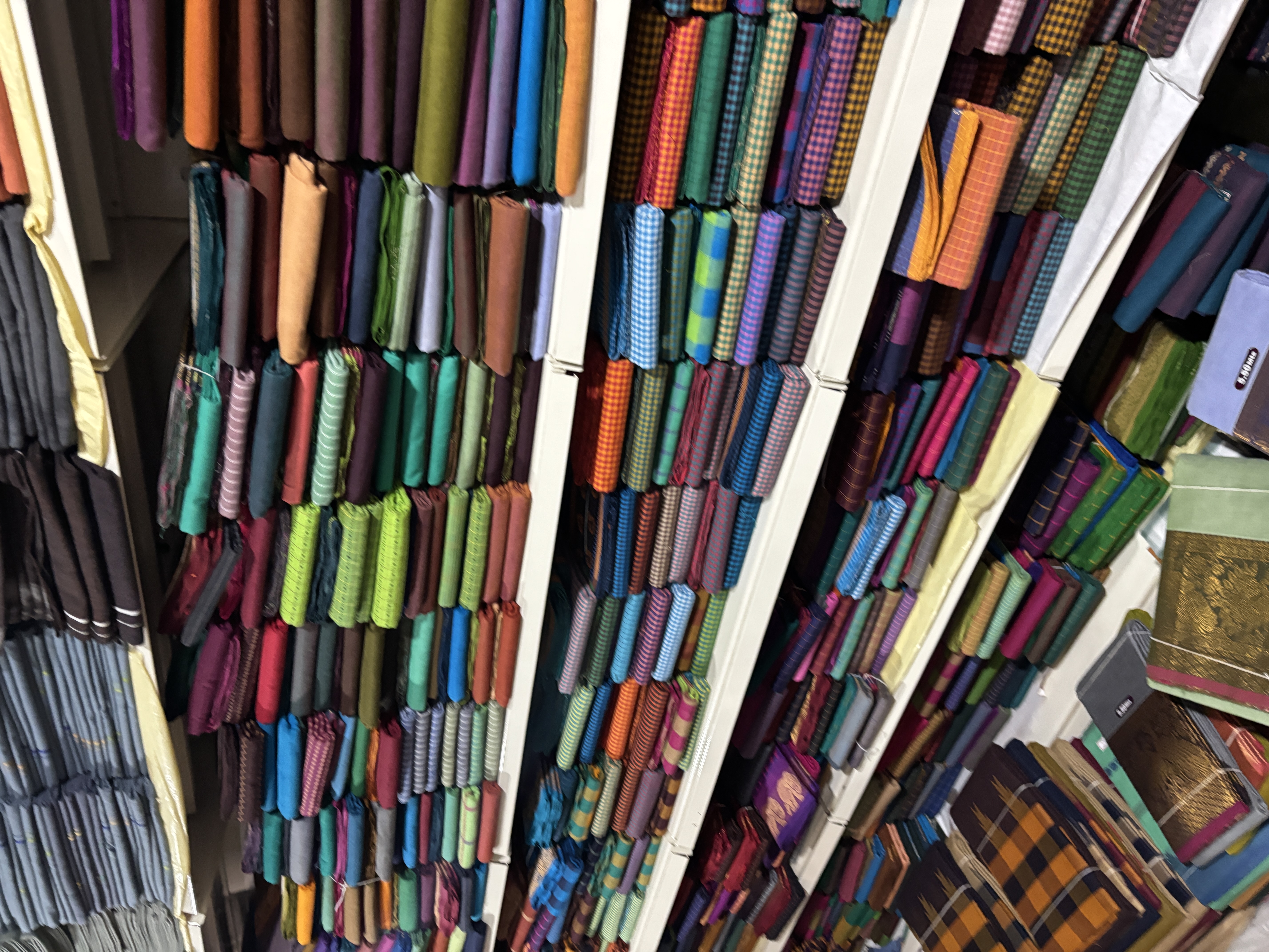 Woven cotton sarees in the handloom