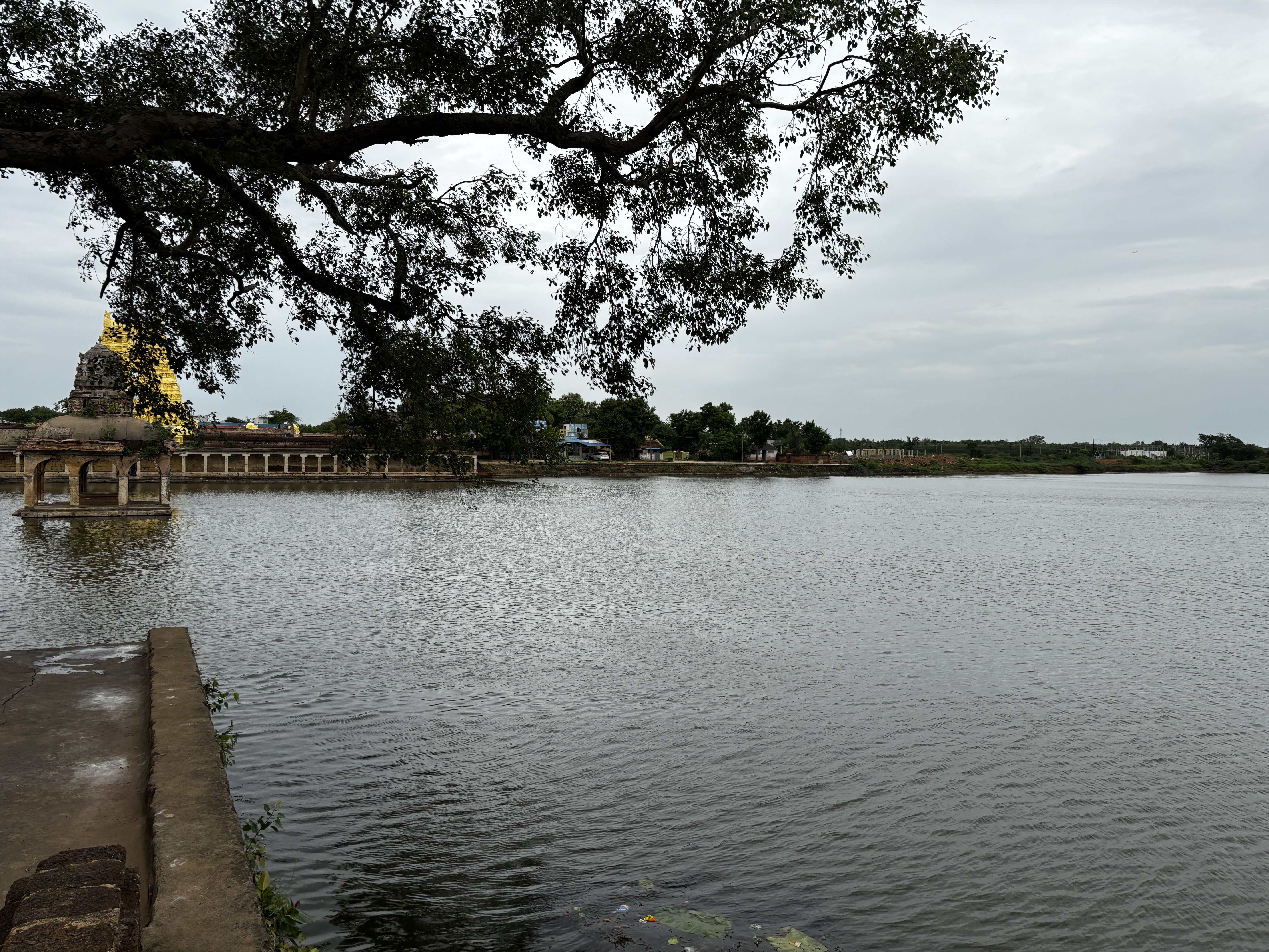 Temple tank that is known to be bent by Ganesha as the tale goes
