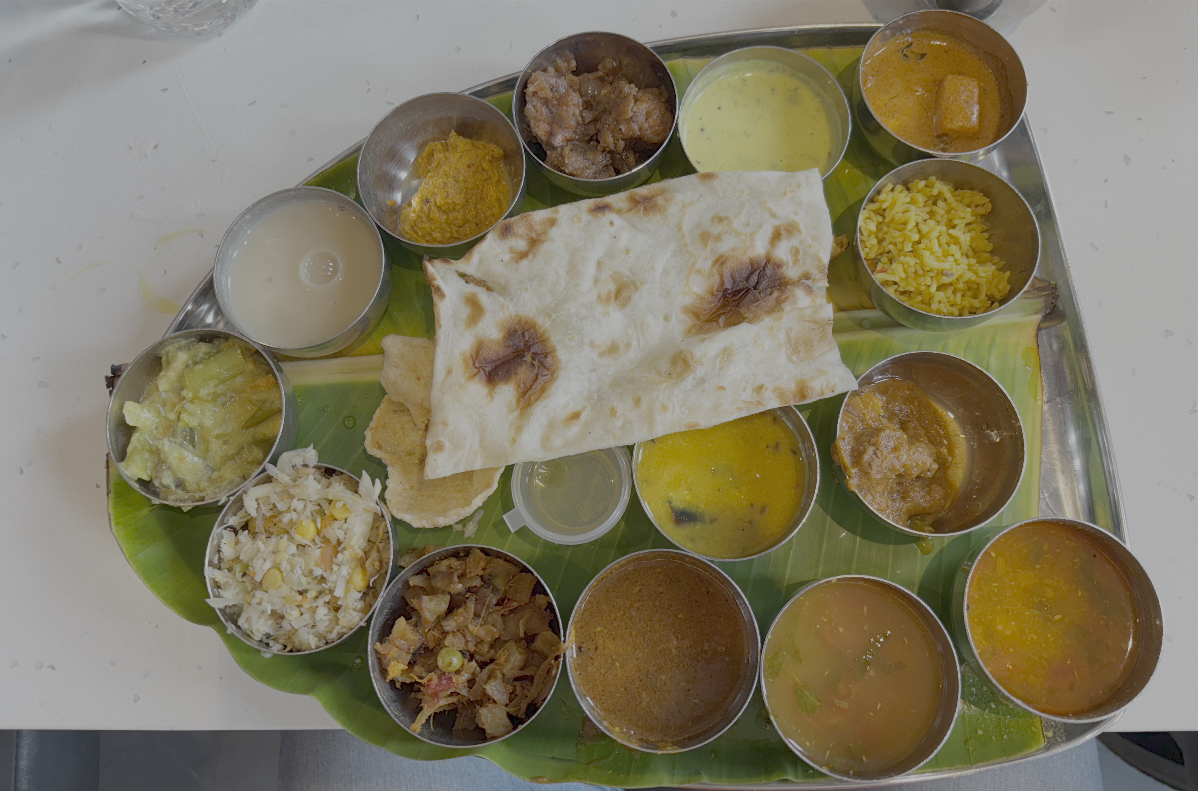 The food thali at Sree Ariya Bhavan